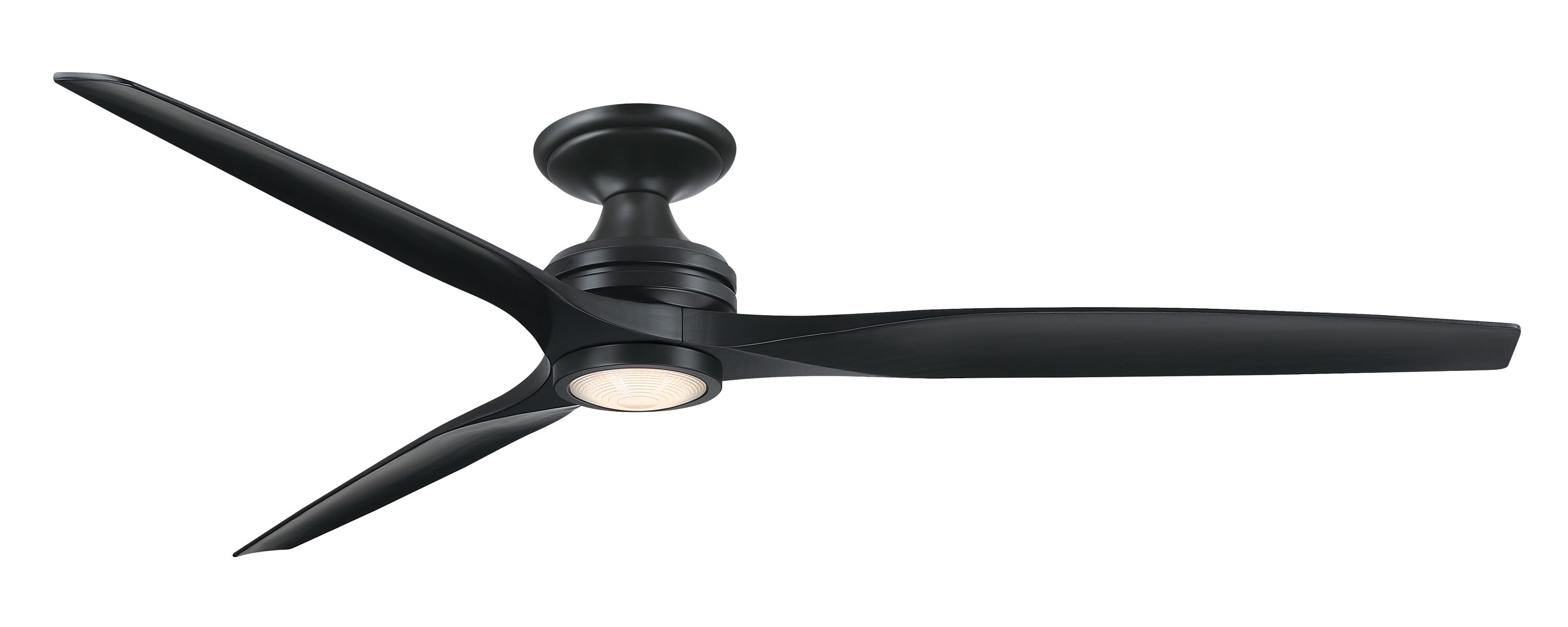 Fanimation FPD6721BBL-72BL-LK-F Spitfire 72-in Color-Changing Integrated LED Outdoor Flush Mount Smart Black with Black Blades Propeller Ceiling Fan With Light - Remote Included ( 3 -Blade )