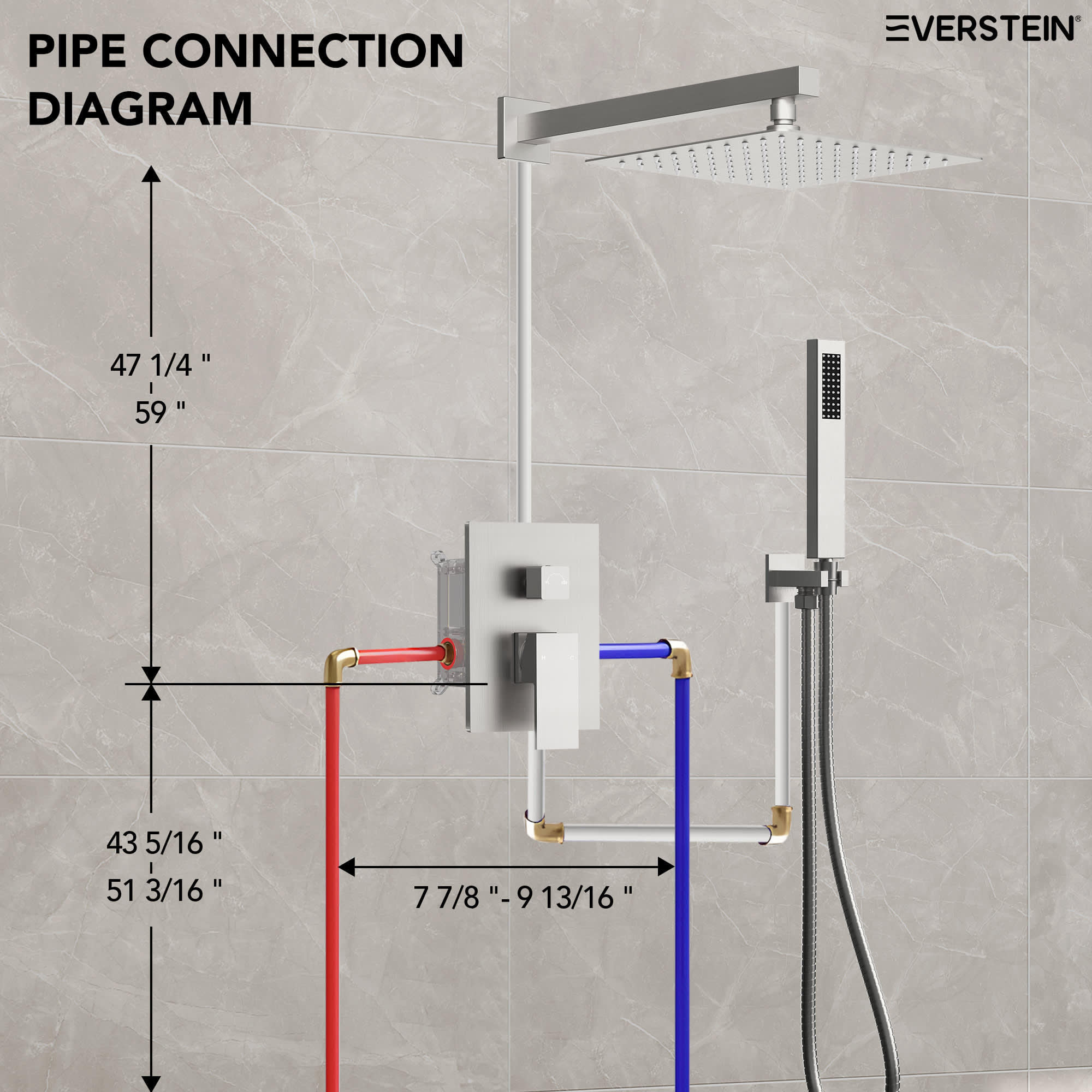 EVERSTEIN M6066NI-10BL Tub-Shower-Faucets - View #10
