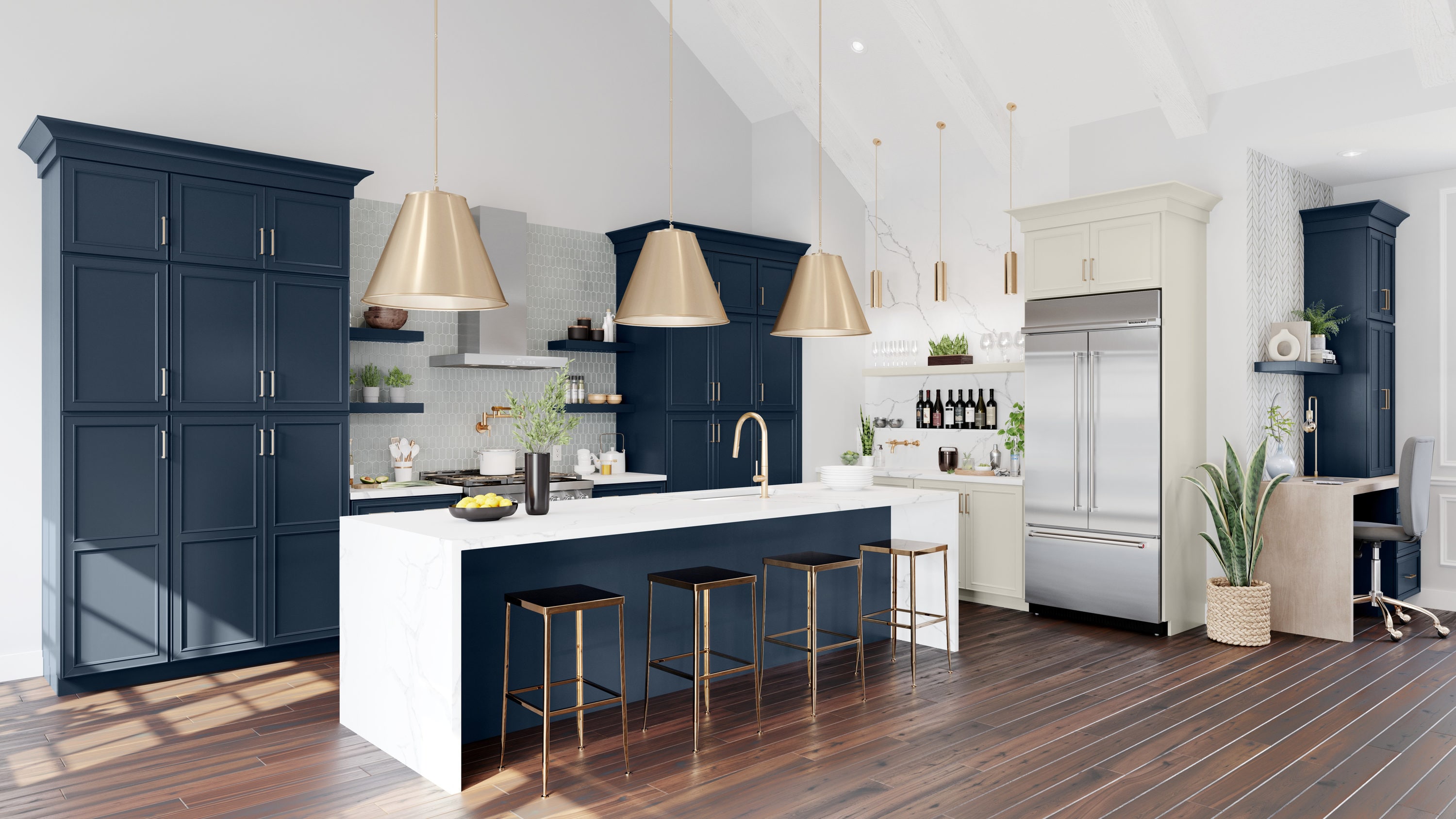 Shenandoah Irvington 14.562-in W x 14.5-in H Navy Painted Kitchen ...