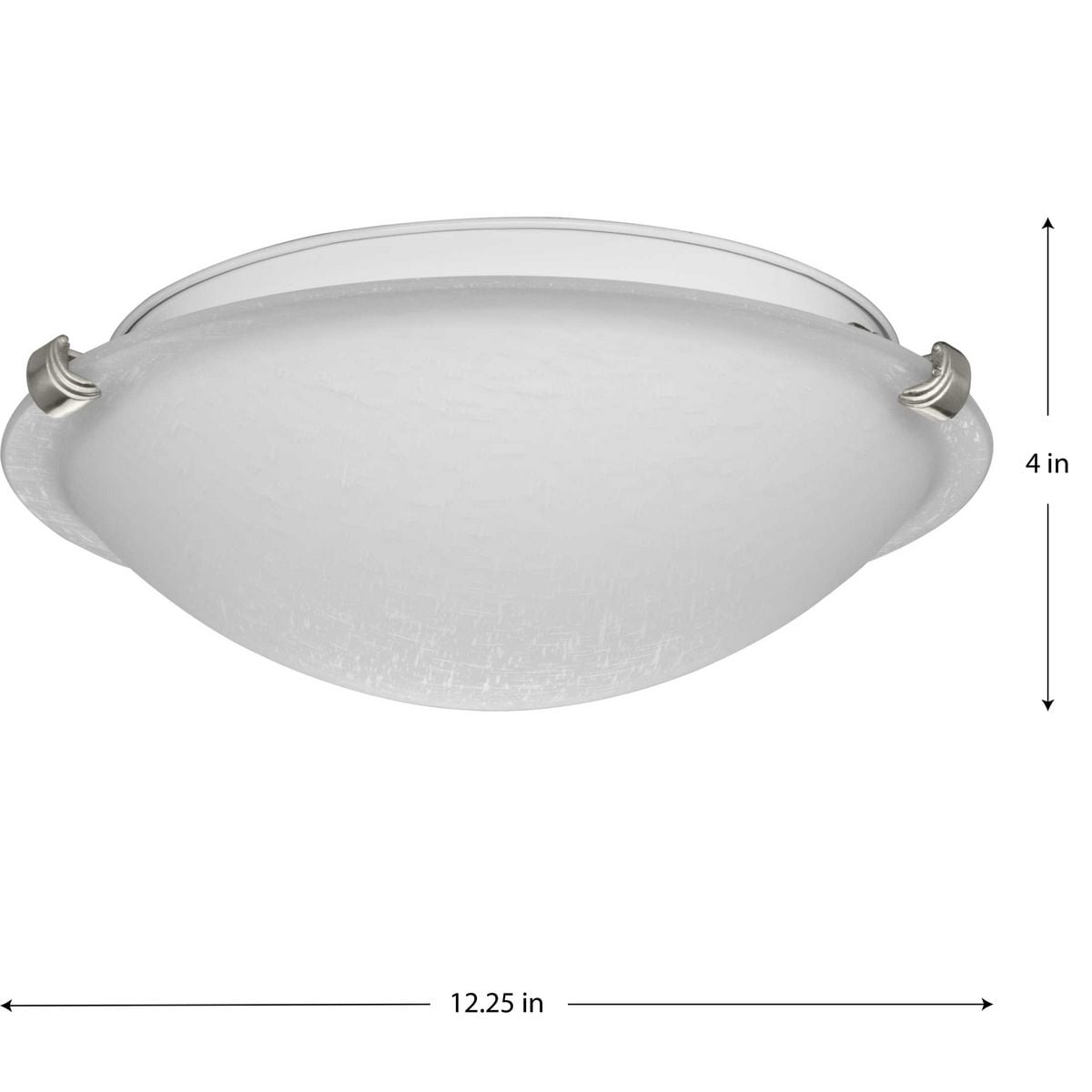 Linen Dome Brushed Nickel 12.25" Flush Mount Light with Glass Shade