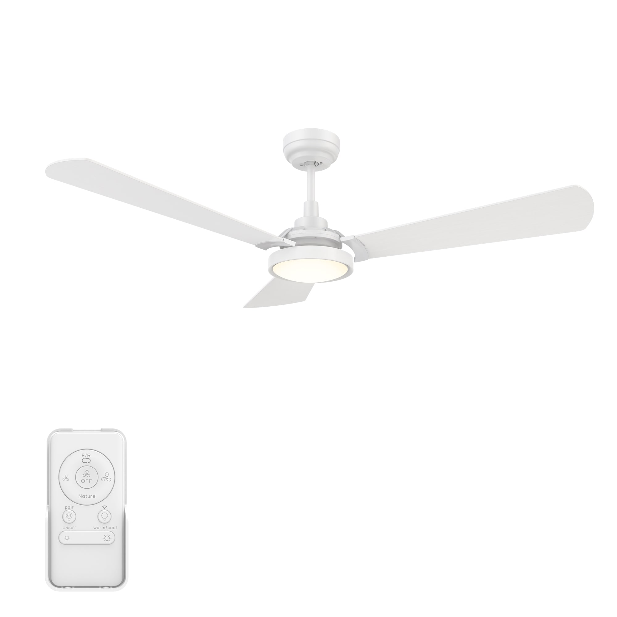 CARRO USA Veter 56-in White Indoor/Outdoor Smart Ceiling Fan with Light and Remote (3-Blade) LS563B3-L22-W1-1 Sansujyuku sansujyuku.com