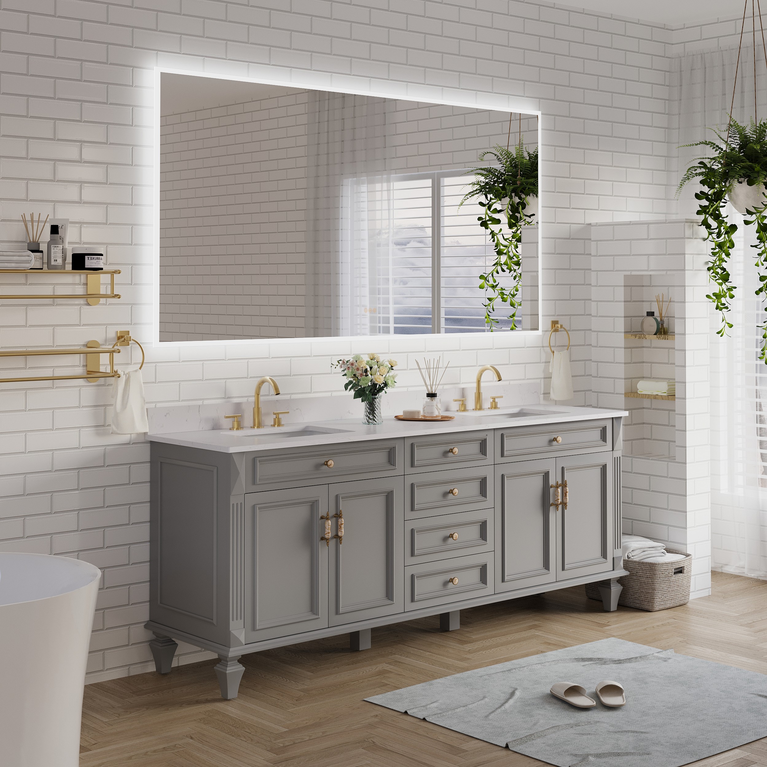 WELLFOR UCS-10FL8442 Framed-Bath-Mirrors - View #4