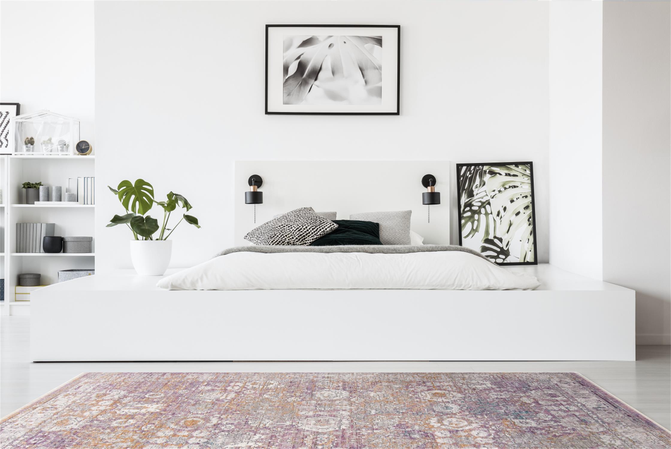 Room Envy 857R3587SOR000P00 Tirza 2 x 3 (ft) Loomed Polypropylene Dusty Lavendar/Earth Gold Rectangular Indoor Abstract Bohemian/Eclectic Area rug