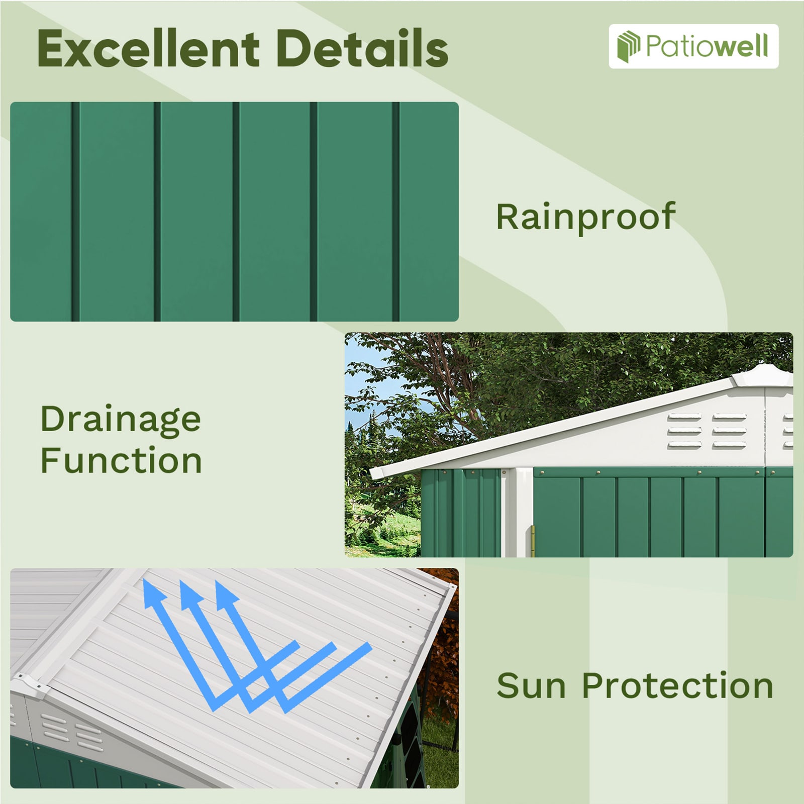 Patiowell WES-PS1146S0BNGN Metal-Storage-Buildings-Sheds - View #4