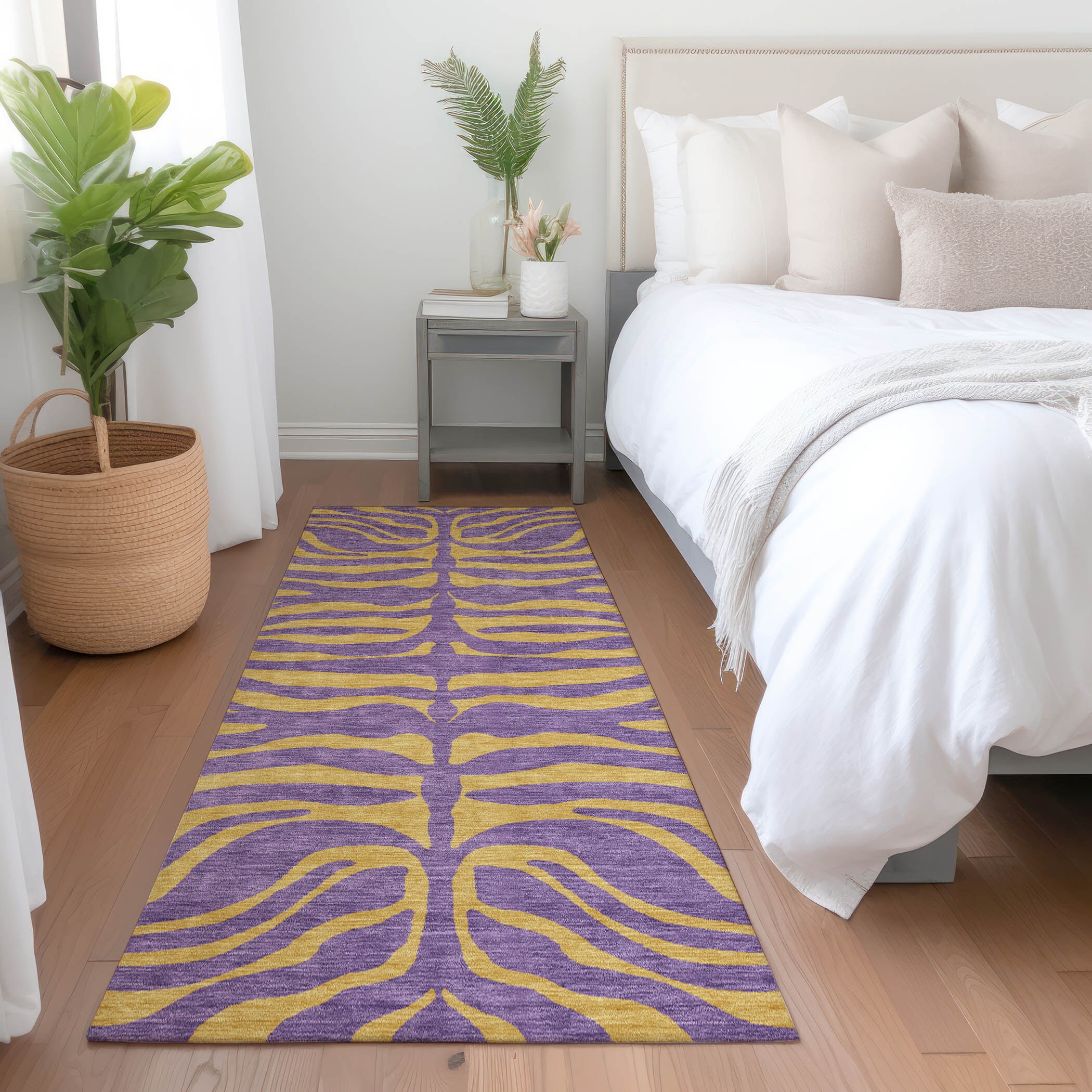 Addison Rugs ACN1043PP2X8 Chantille ACN1043PP 2 x 7 (ft) Polyester Purple Rectangular Indoor/Outdoor Geometric Machine washable Runner rug