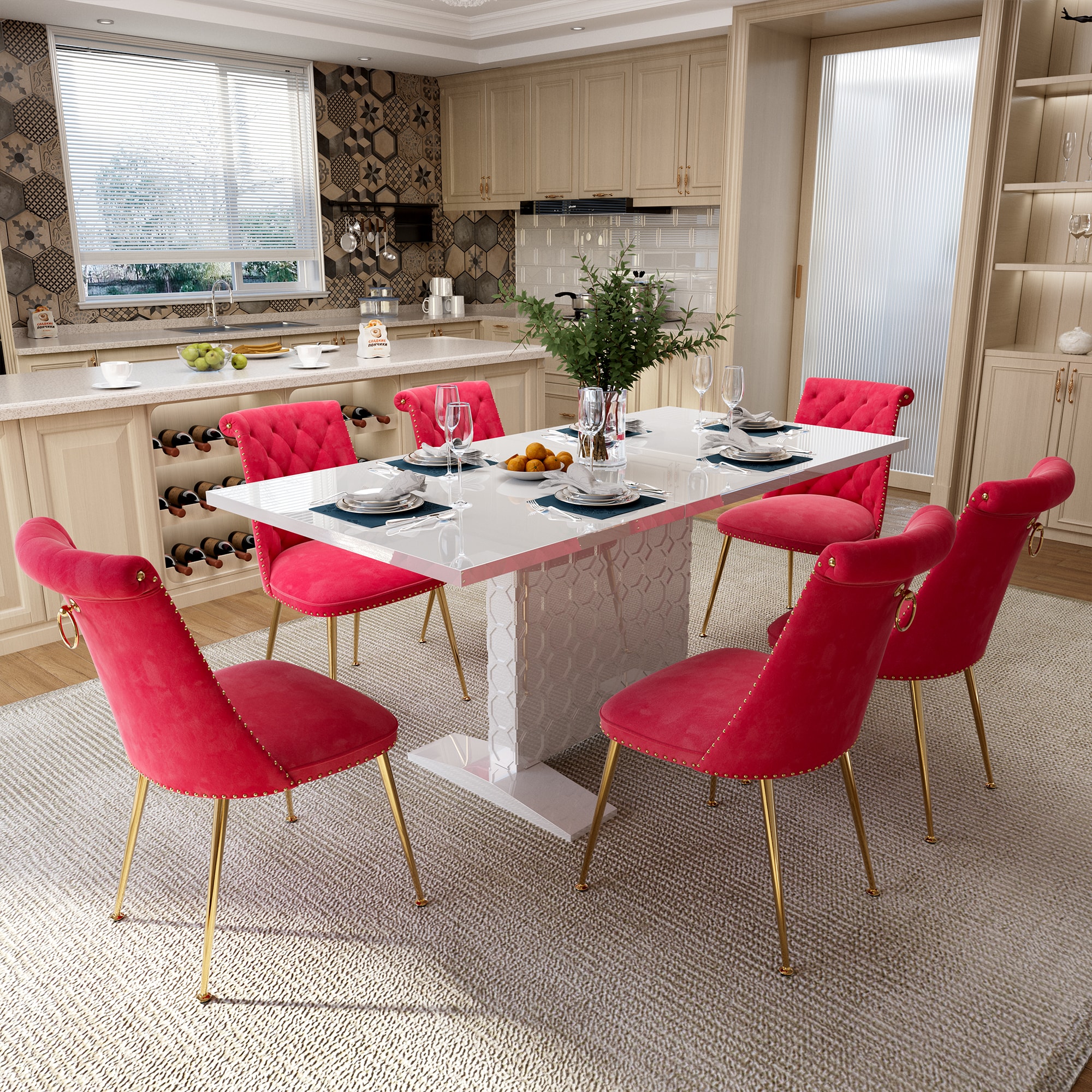 Clihome CL-ST1WH703ROSE Dining-Sets - View #4
