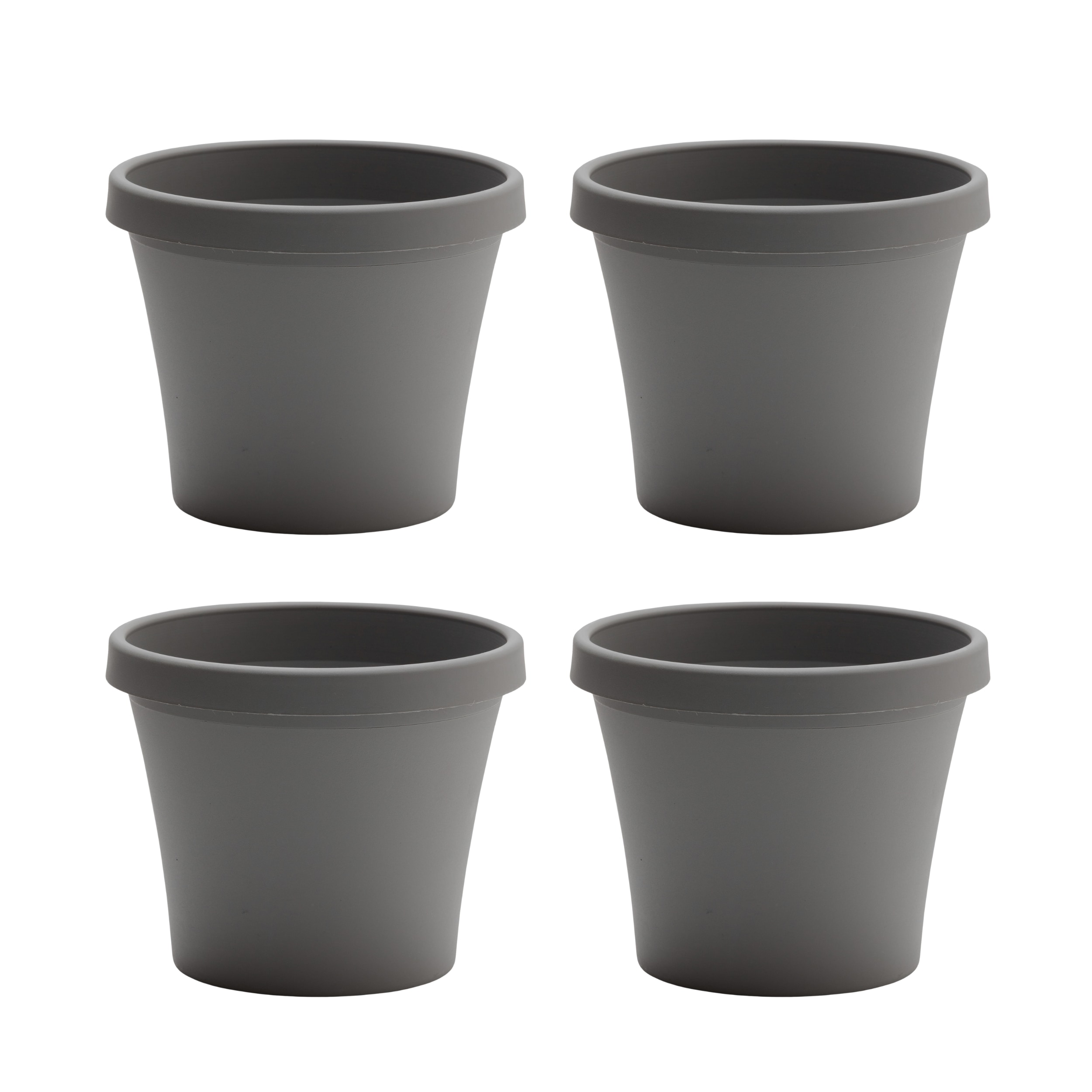 Bloem DCB-TERMIX11 4 -Pack Round 10.75-in W x 8.5-in H x 10.75-in D Gray Plastic Indoor/Outdoor Planter