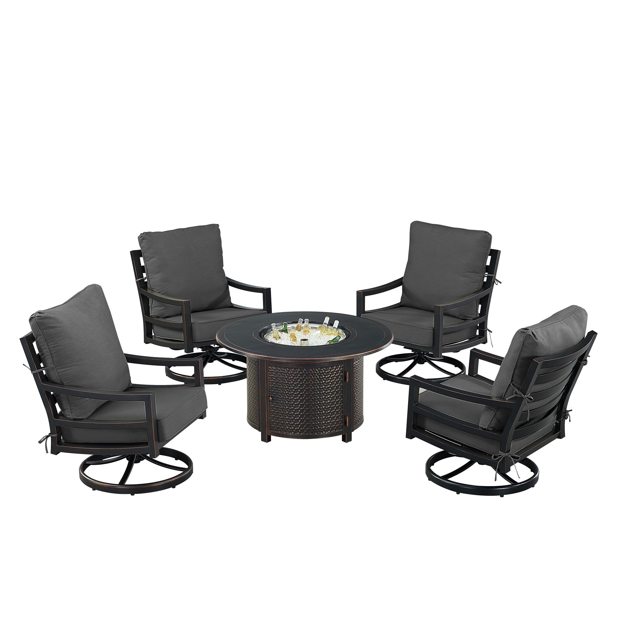 Oakland Living HUDSON4CHMATERABKCU Patio-Conversation-Sets - View #4