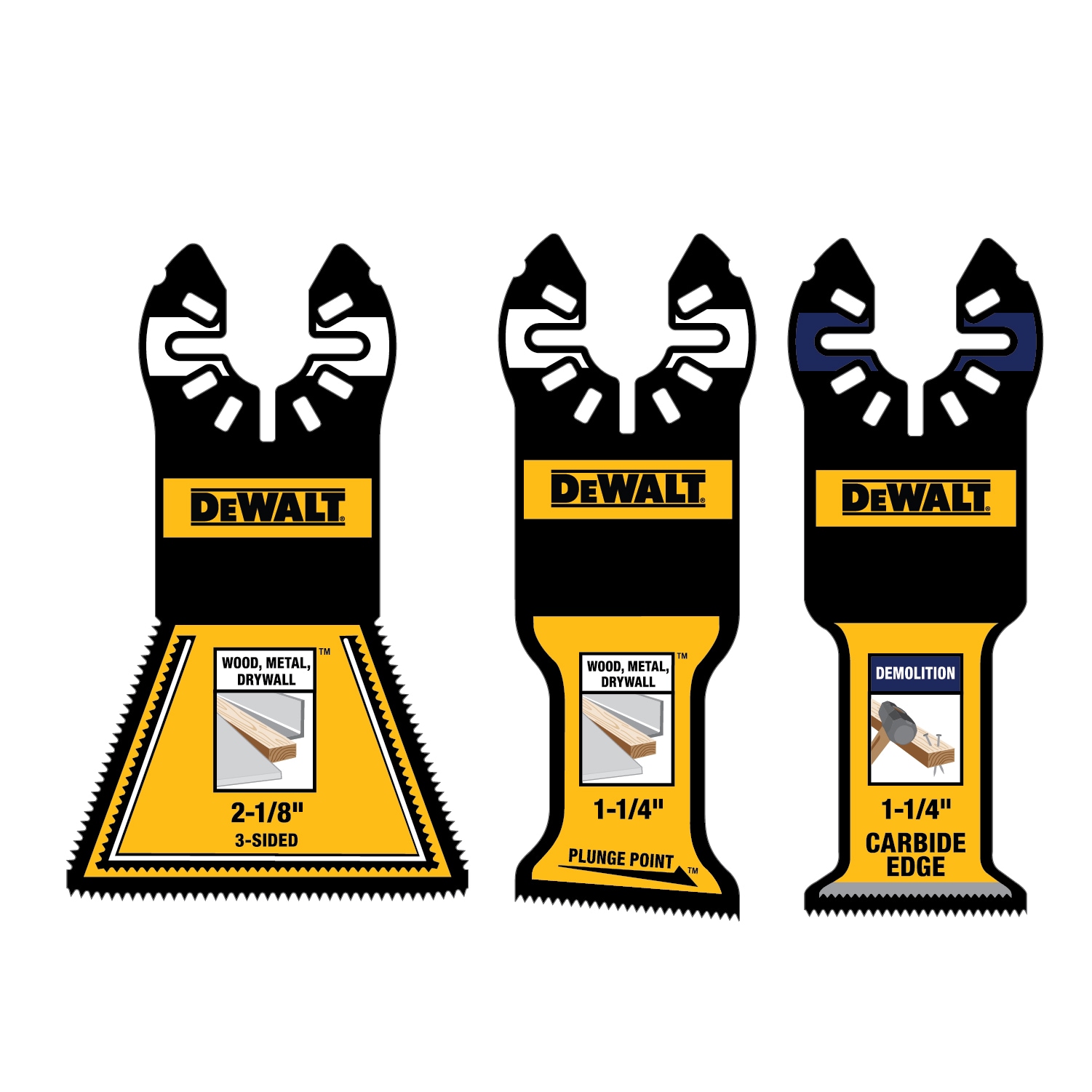 DEWALT 3 Pack Multiple Materials Oscillating Tool Blade DWA423RSET at Lowes