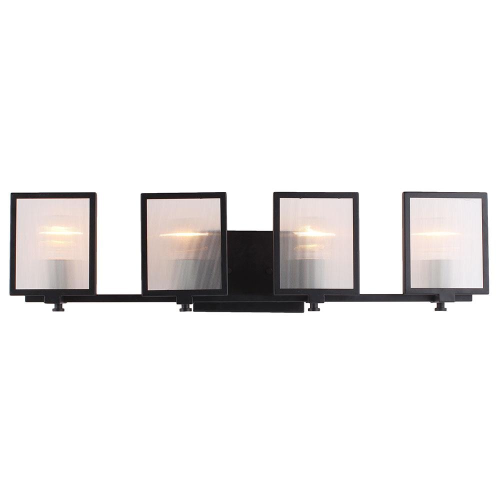 EGLO 203731A Henessy 30.29-in 4-Light Black Transitional Vanity Light