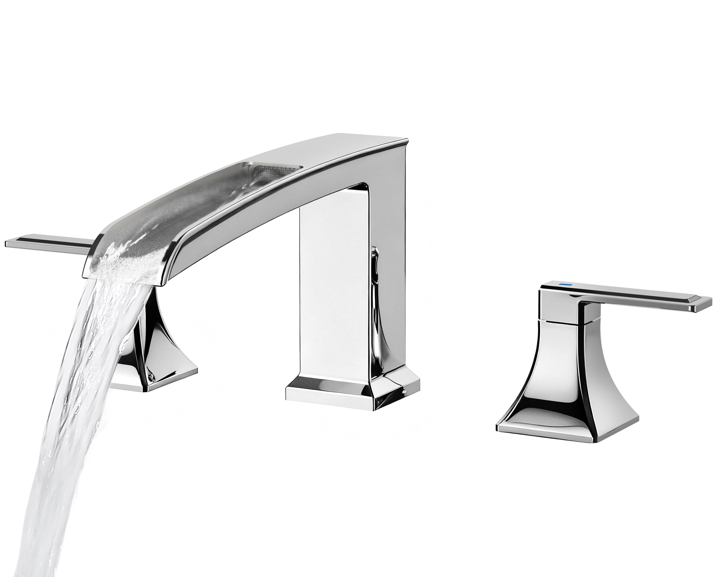 Forious Max FORIOUS Chrome 2-handle Deck-mount Roman High-arc Bathtub Faucet