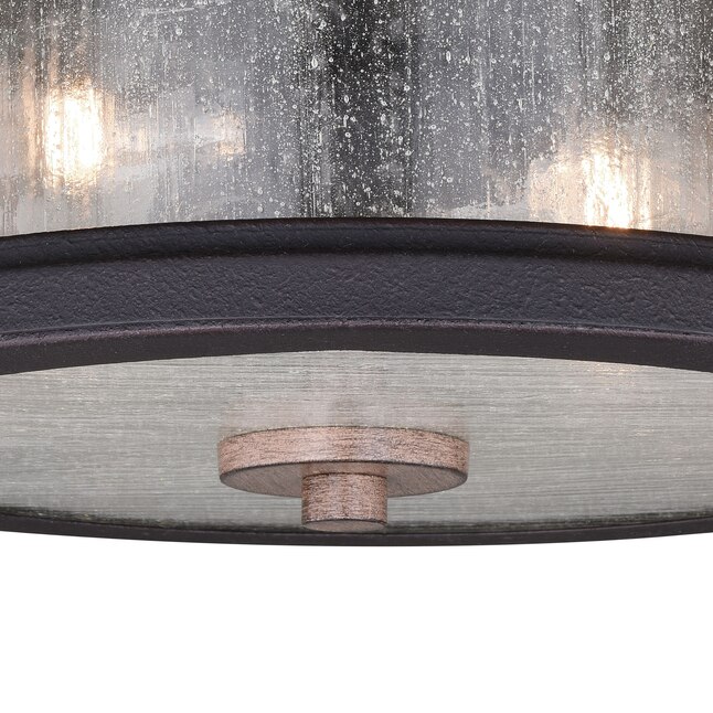 Cascadia Cumberland 13-in W Textured Dark Bronze and Burnished Oak Outdoor Flush Mount Light Cascadia Cumberland 13-in W Textured Dark Bronze and Burnished Oak Outdoor Flush Mount Light
