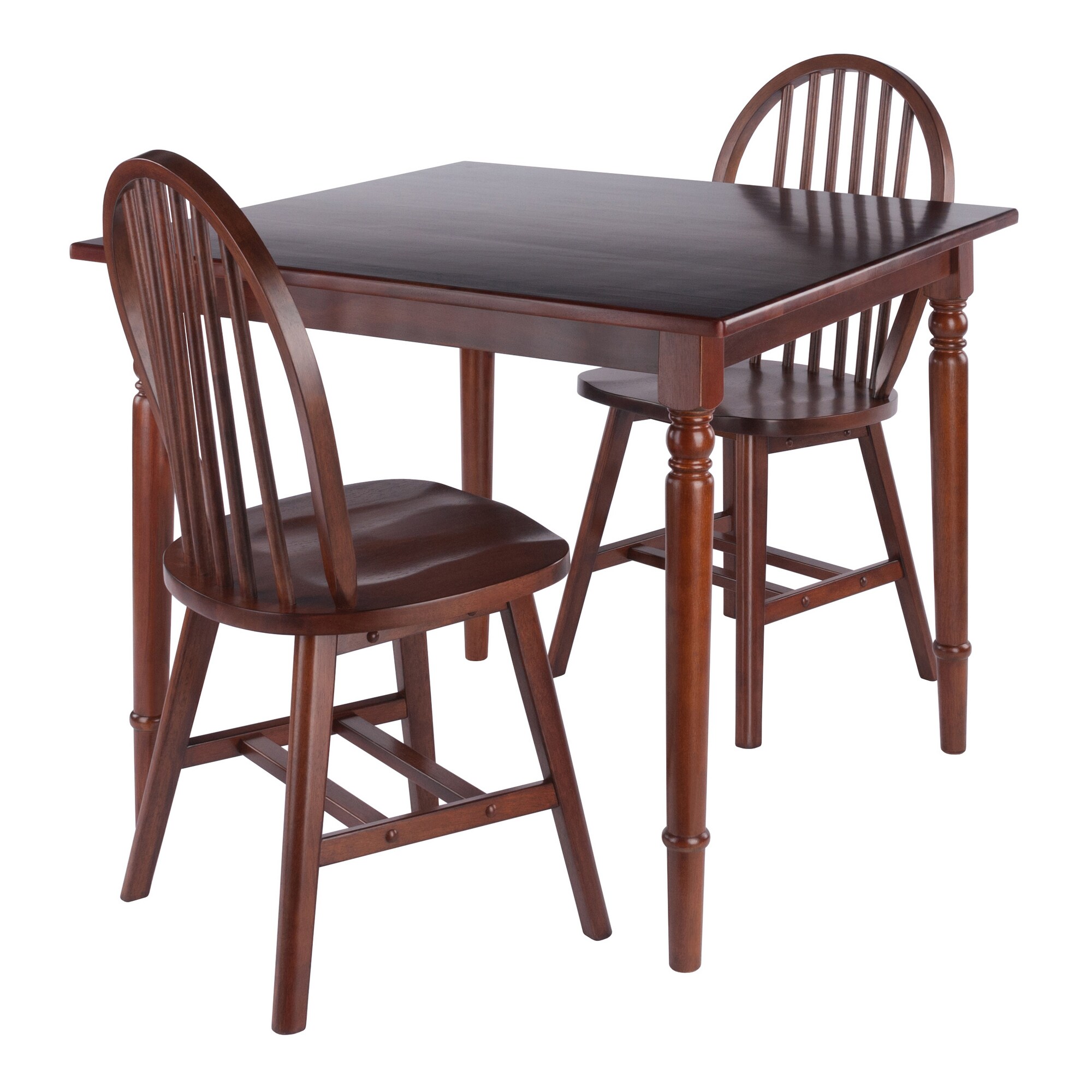 Winsome Wood 94867 Mornay Walnut Transitional Dining Room Set with Square Table ( Seats 4 )