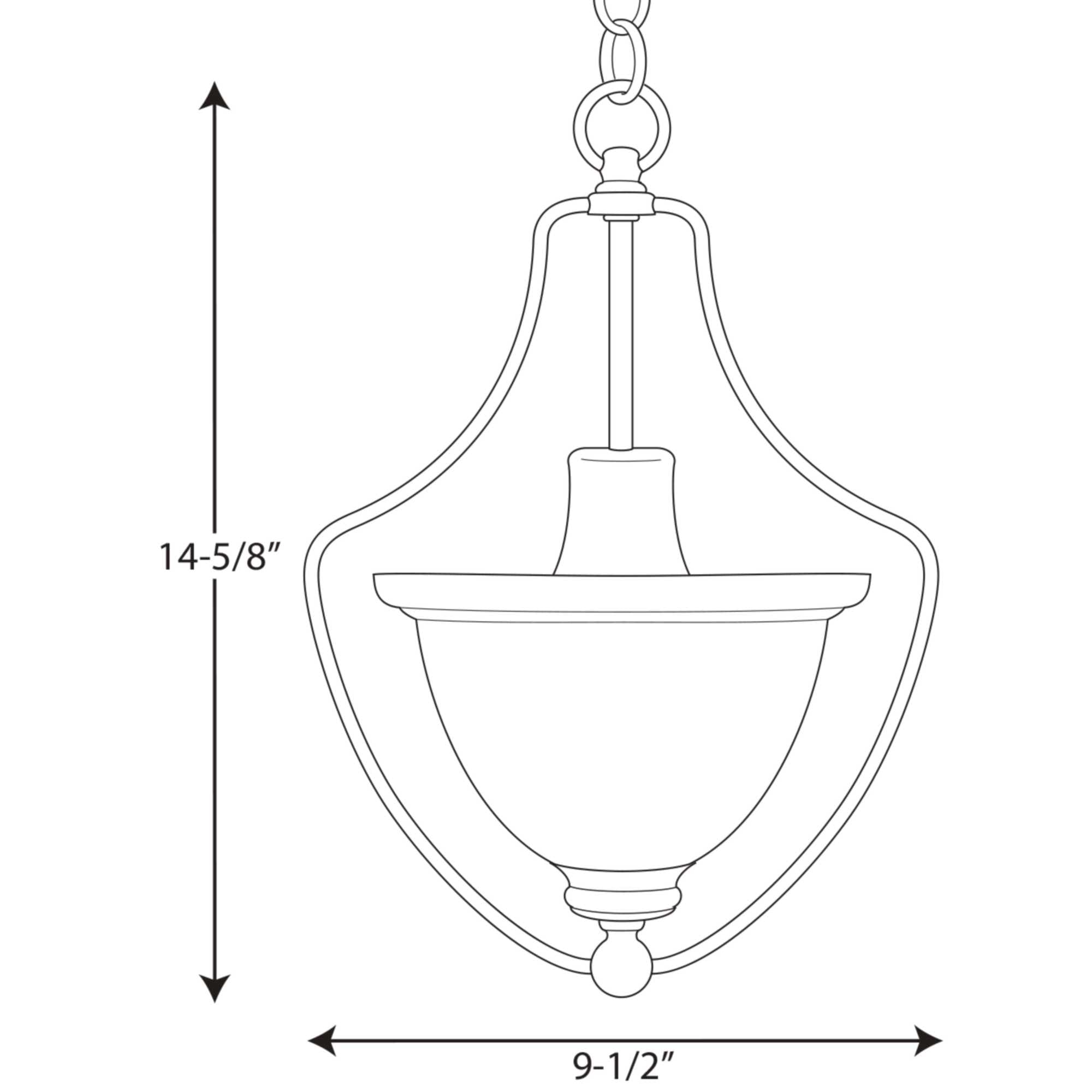 Madison Vintage Charm 14" Foyer Pendant in Brushed Nickel with Etched Glass