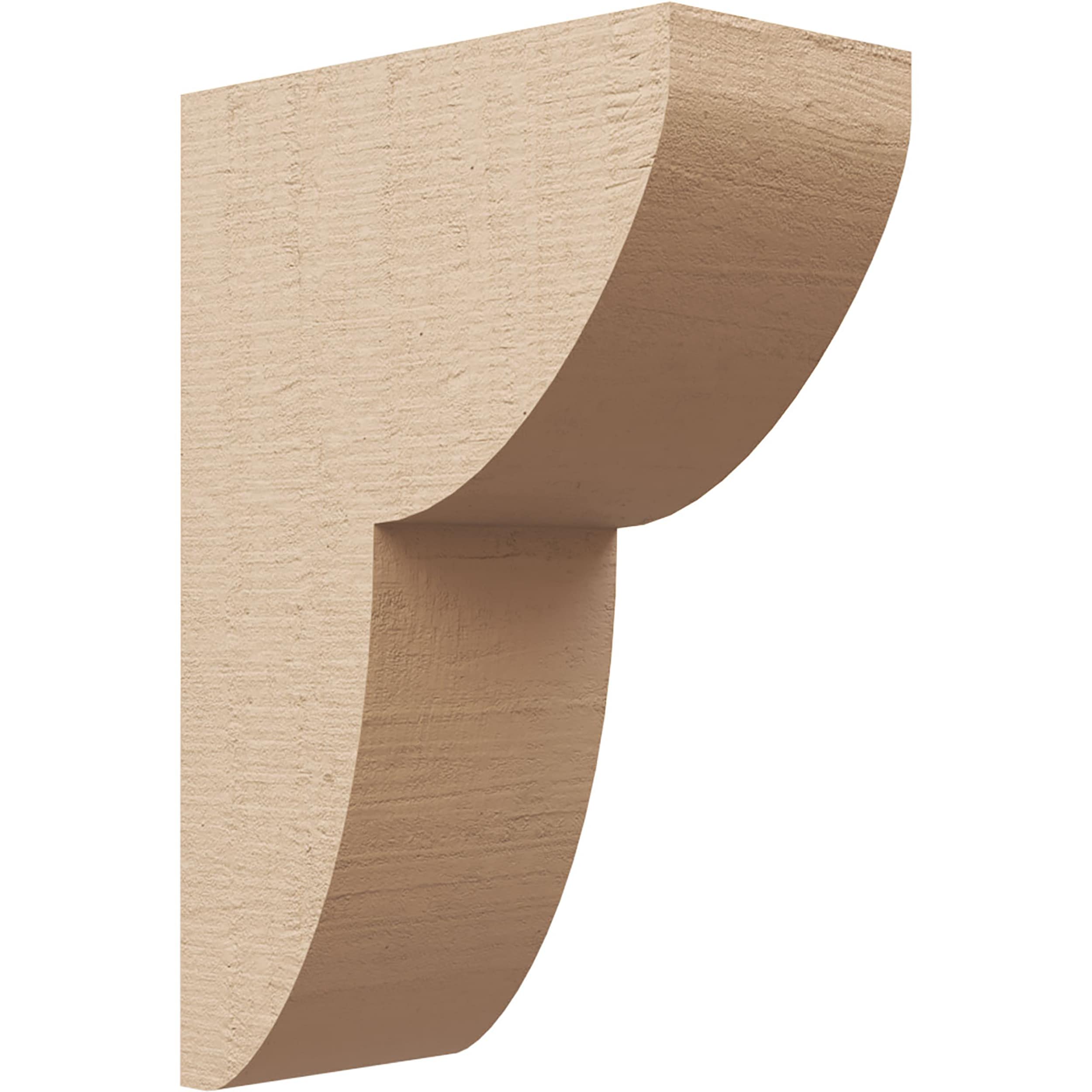 Ekena Millwork CORU05X10X15CRERCPR 4-in x 10-in x 4-in Rough Cedar Woodgrain TimberThane Primed Urethane Paintable/Stainable Corbel