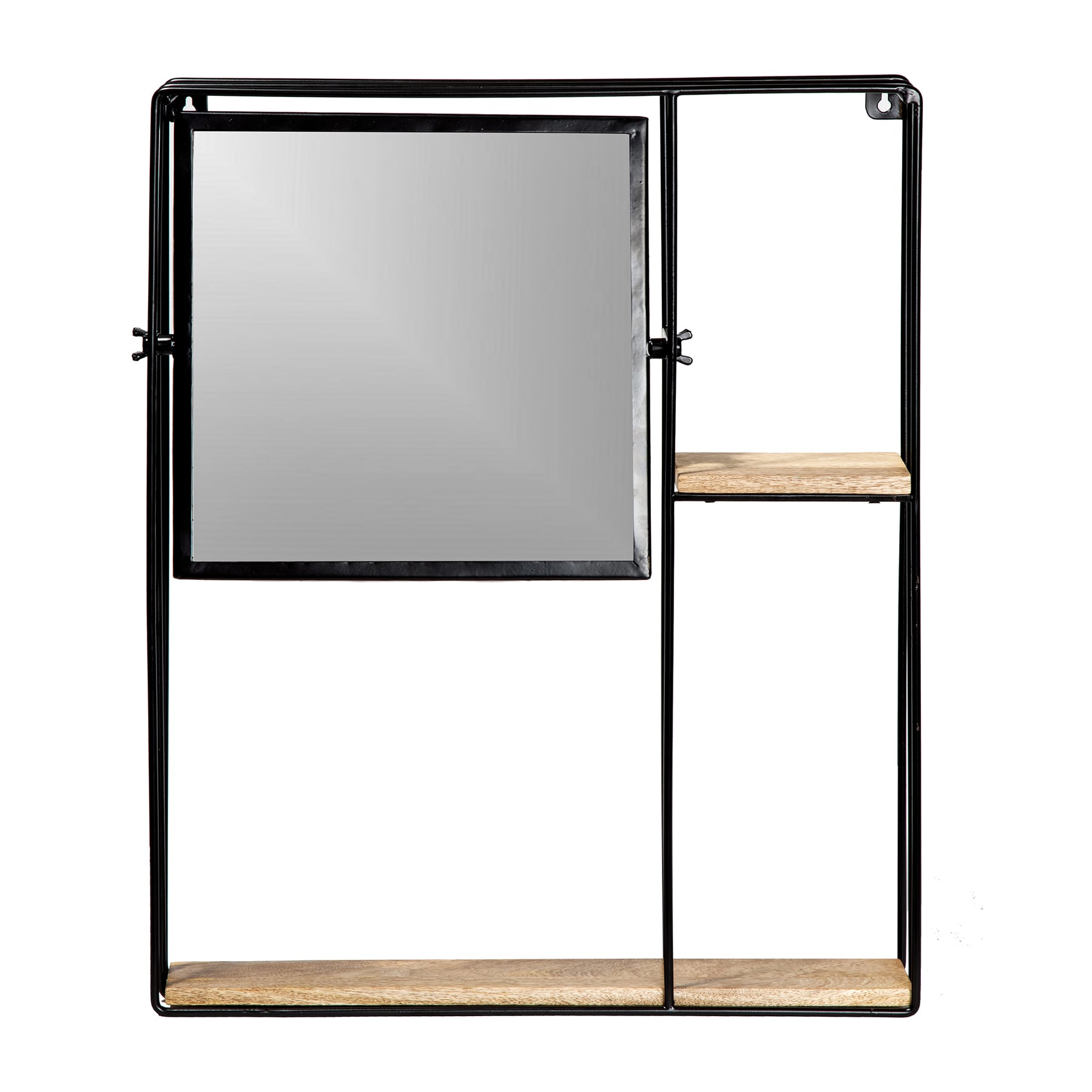 Fetco Home Decor 19 5 In W X 4 In H Square Black Framed Wall Mirror At   47682704 