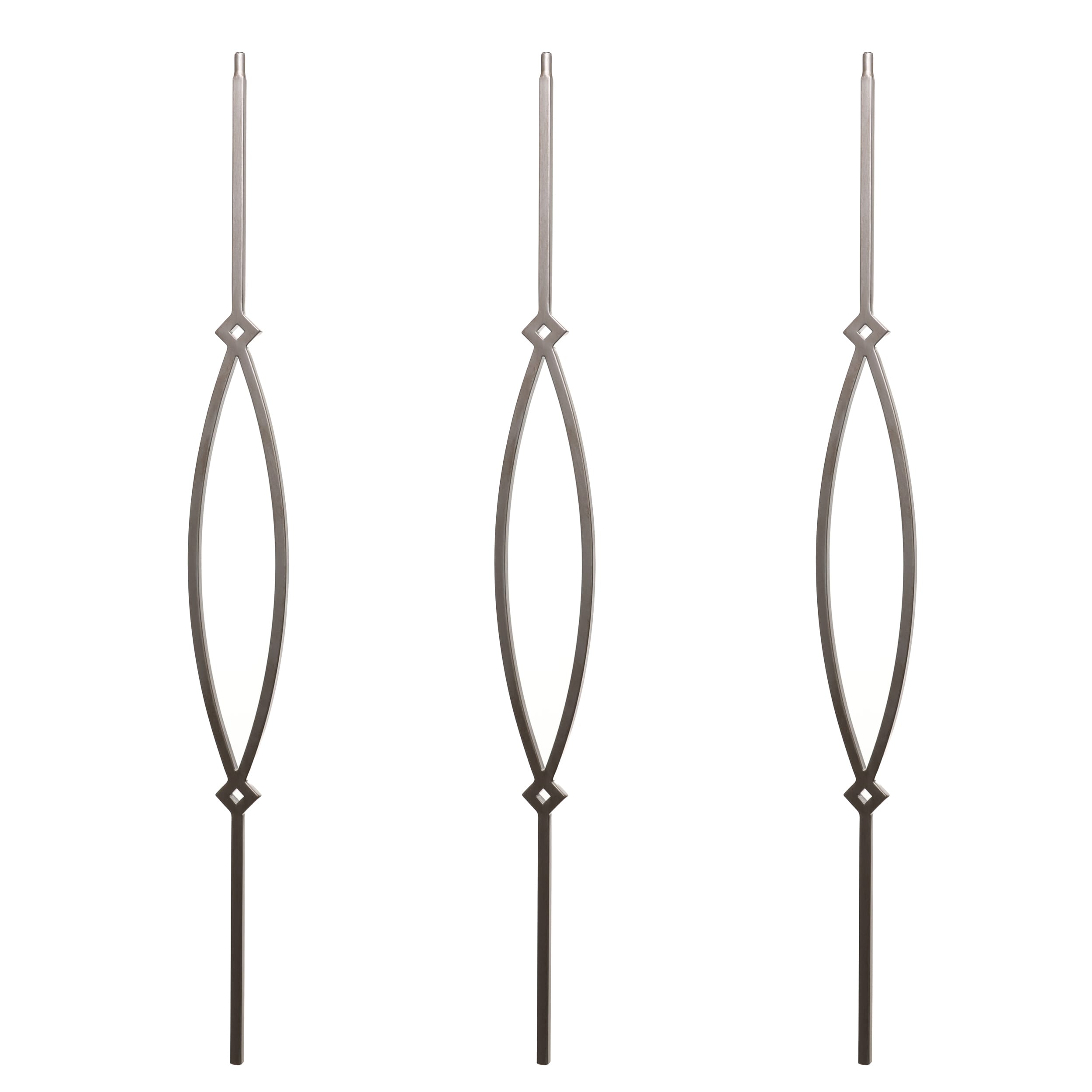 RELIABILT WGT16NKL 43-in x 0.5-in Nickel Wrought Iron Diamond Stair Baluster (3-Pack)