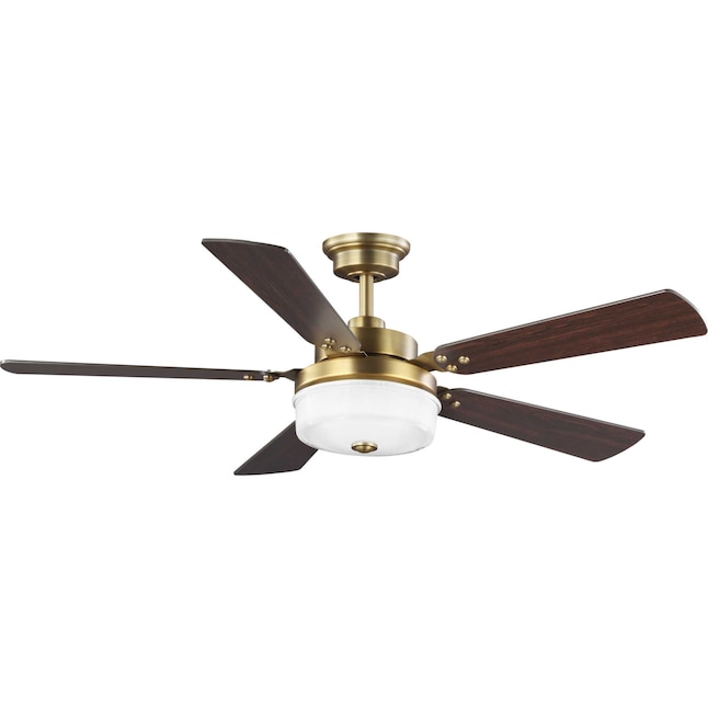 Vintage Brass Led Indoor Ceiling Fan, Brass Ceiling Fans With Lights And Remote