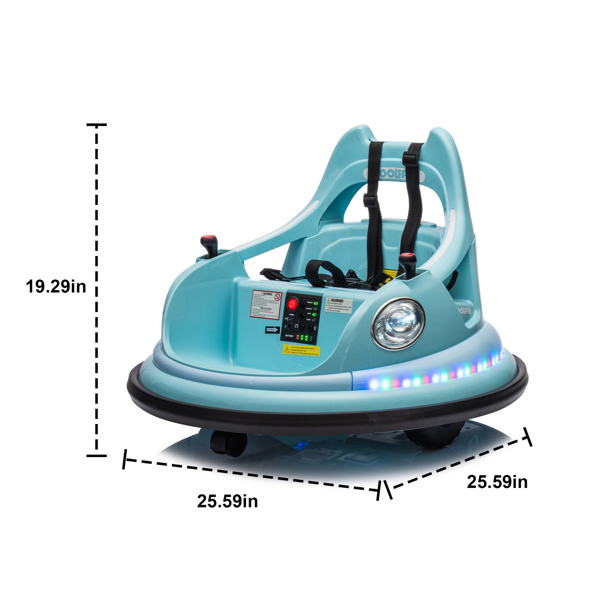 Gaierptone 12V 2WD Blue Kids Ride on Bumper Car with Remote Control,LED ...