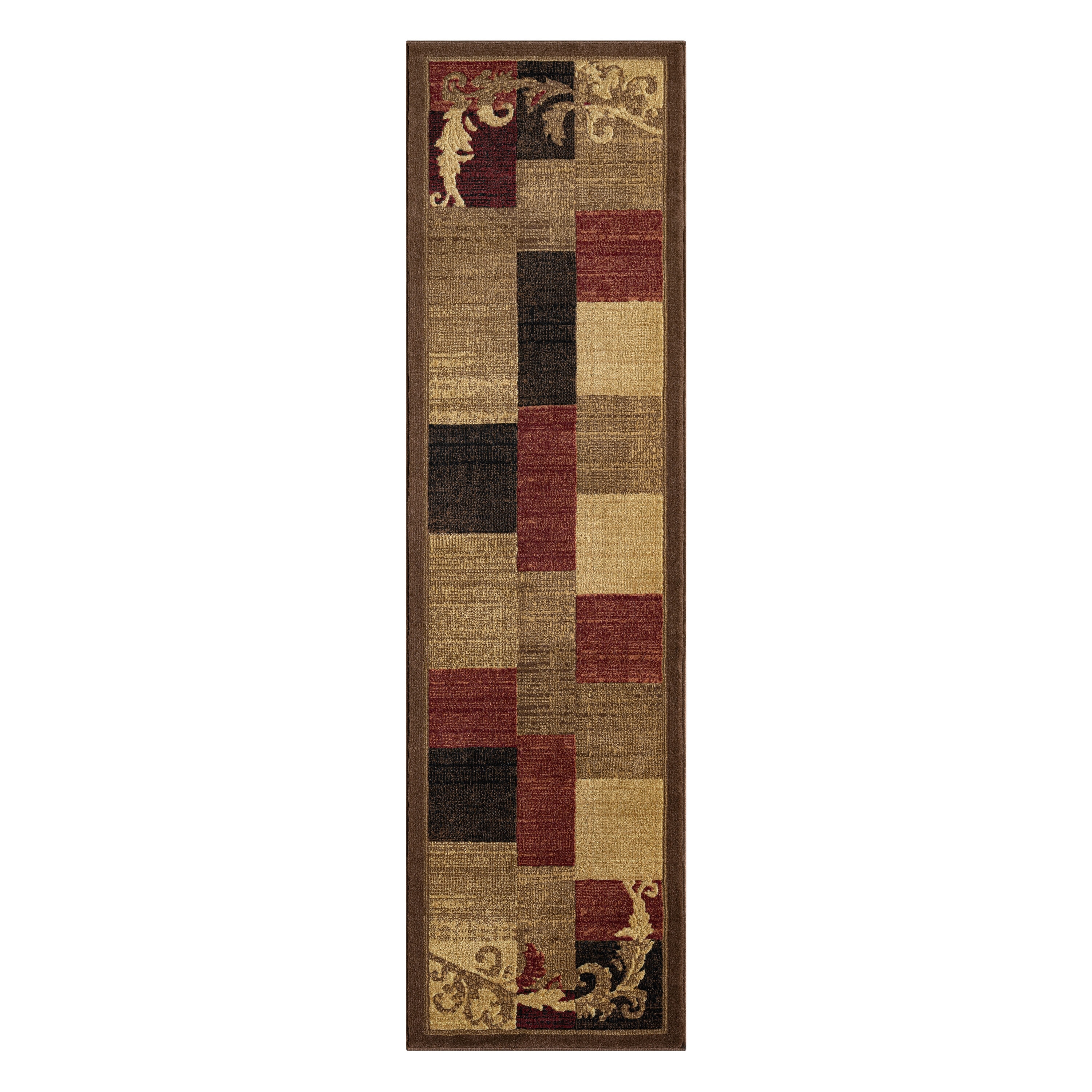 Home Dynamix 4A-HD1258-539 Catalina Pierre 2 x 7 (ft) Loomed Polypropylene Brown Rectangular Indoor Geometric Runner rug