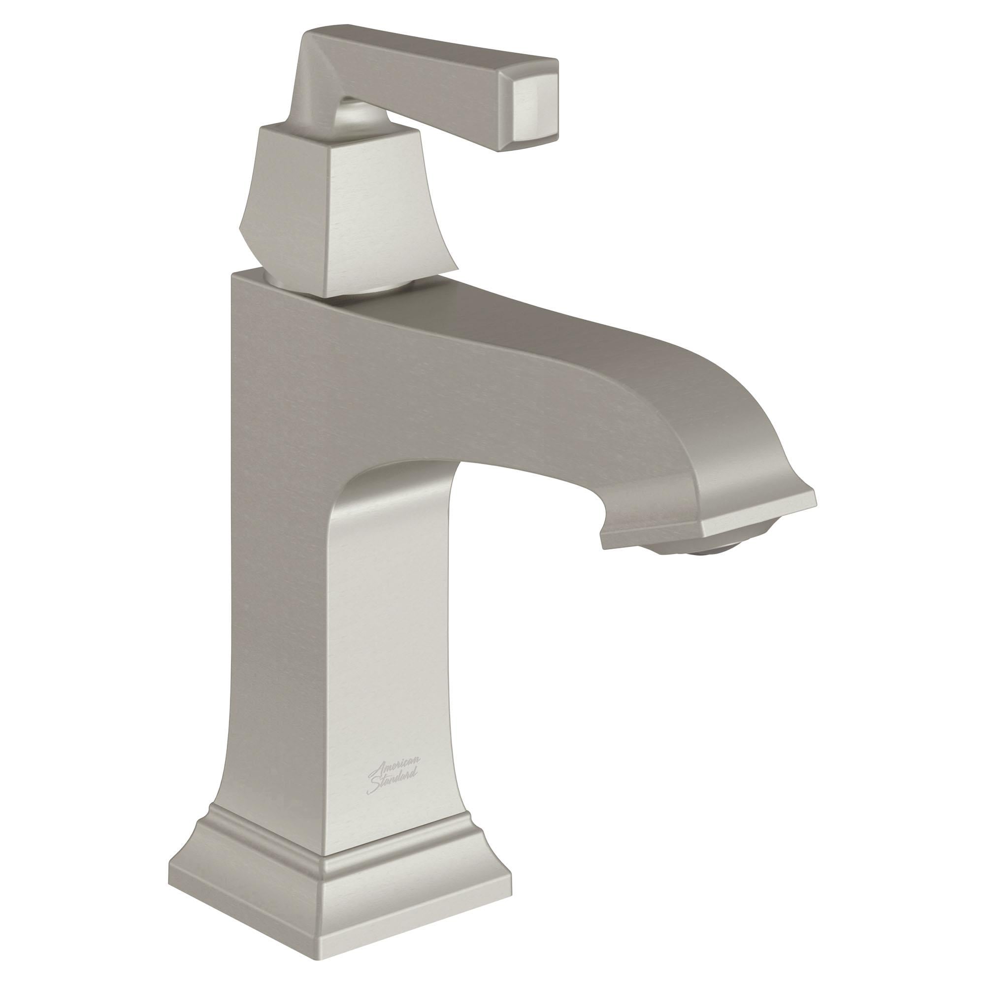 American Standard 7455107.295 Town Square S Brushed Nickel Single hole 1-handle WaterSense Mid-arc Commercial/Residential Handle Bathroom Sink Faucet with Drain