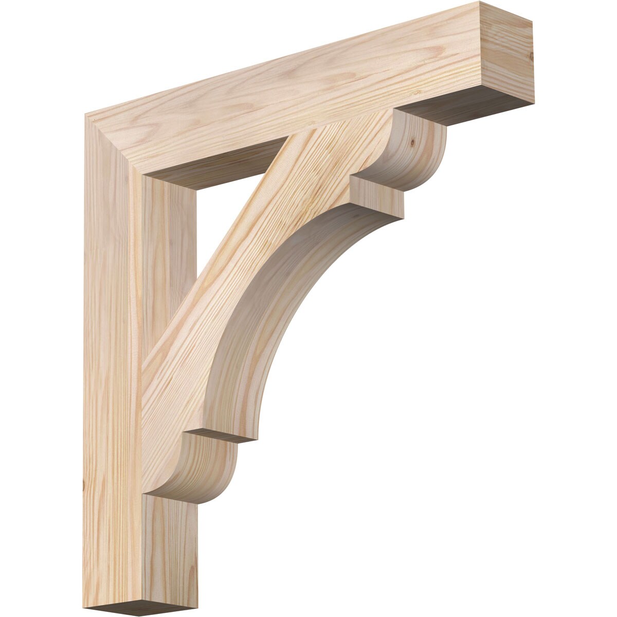 Ekena Millwork BKT04X22X22OLY05SDF Olympic block smooth 3-1/2-in x 22-in x 22-in Douglas fir Brown Wood Standard bracket