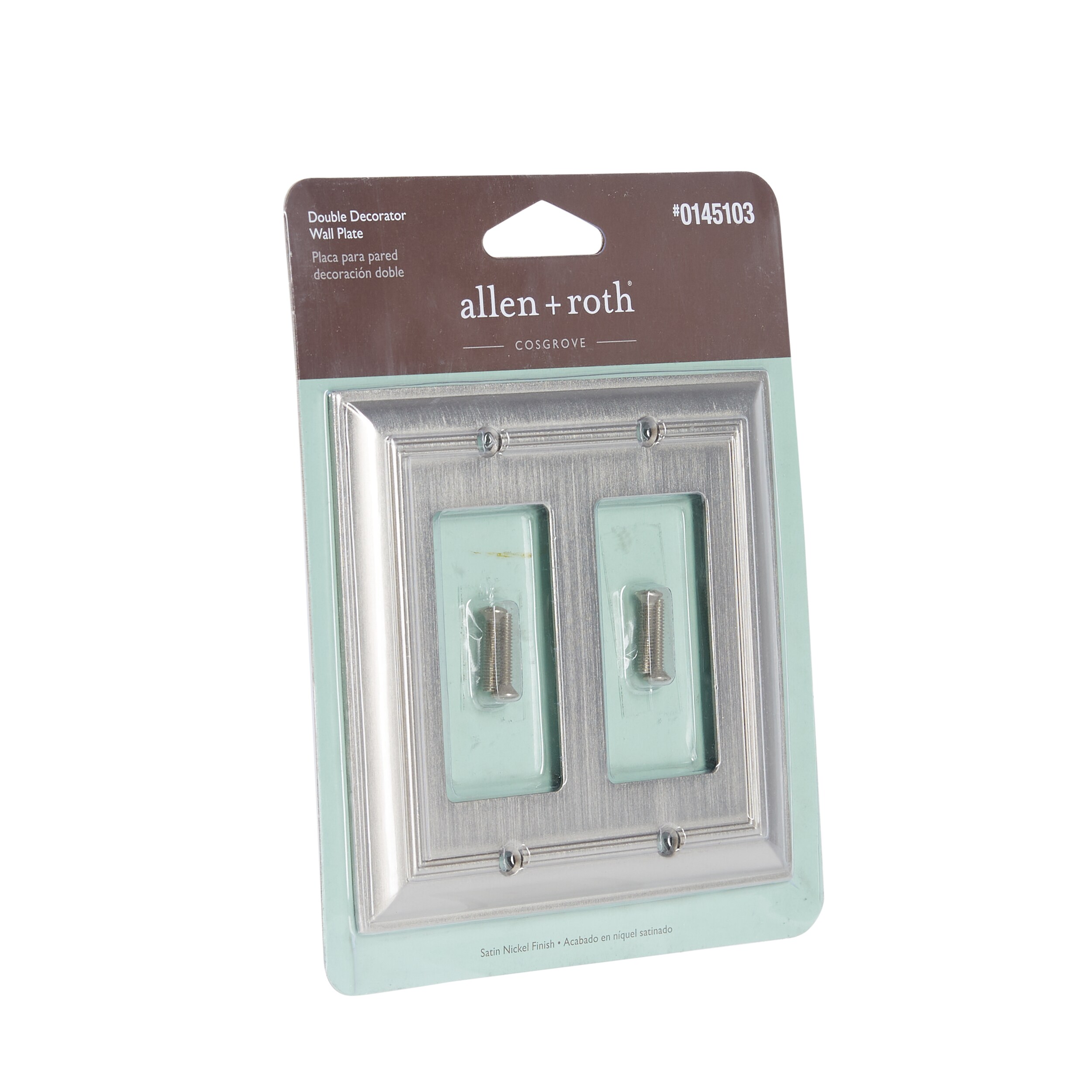 Basics AB-6035-SN 2-Gang Duplex Wall Plate 4 Per Order, Satin Nickel