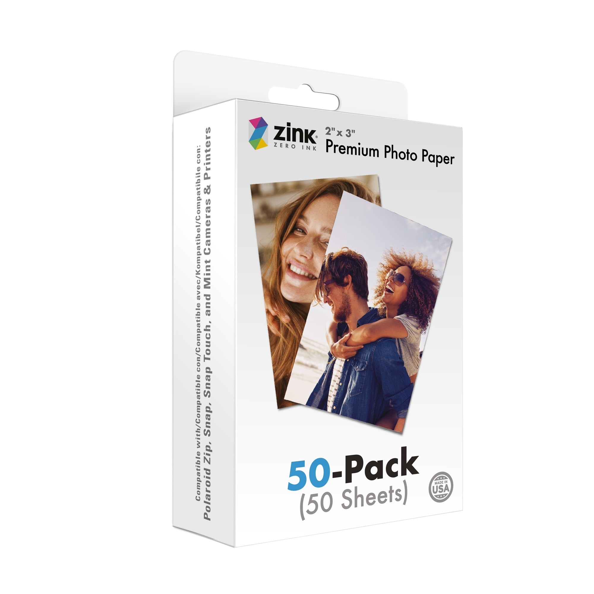 Photo Paper 2 x 3 - 50 Pack Compatible with Instant Cameras and Printers #ZINKPZ2X350