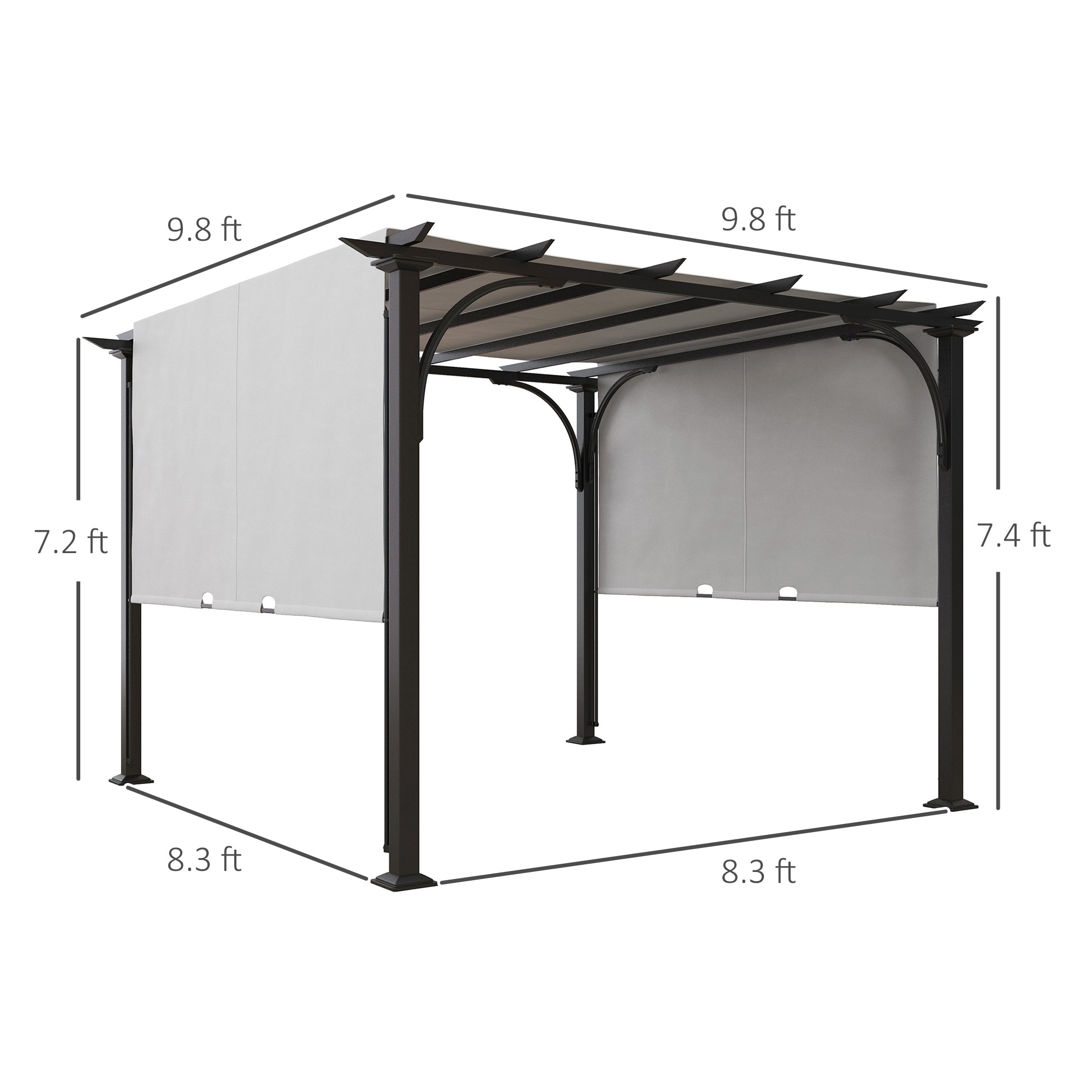 Outsunny 84C-282WT Wood-Resin-Gazebos - View #3