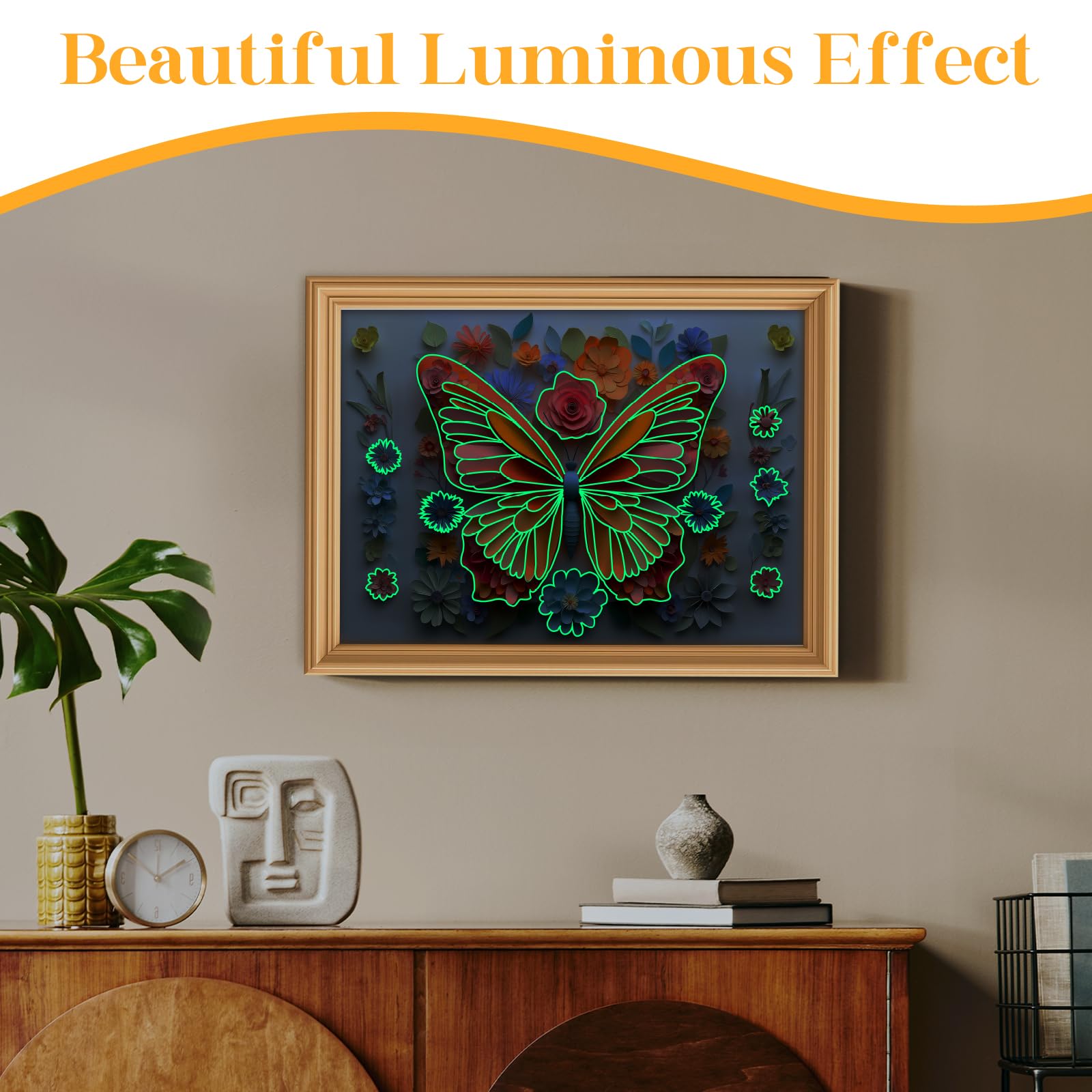 Etokfoks 1000 Piece Butterfly Noctilucous Jigsaw Puzzle 3D Flower