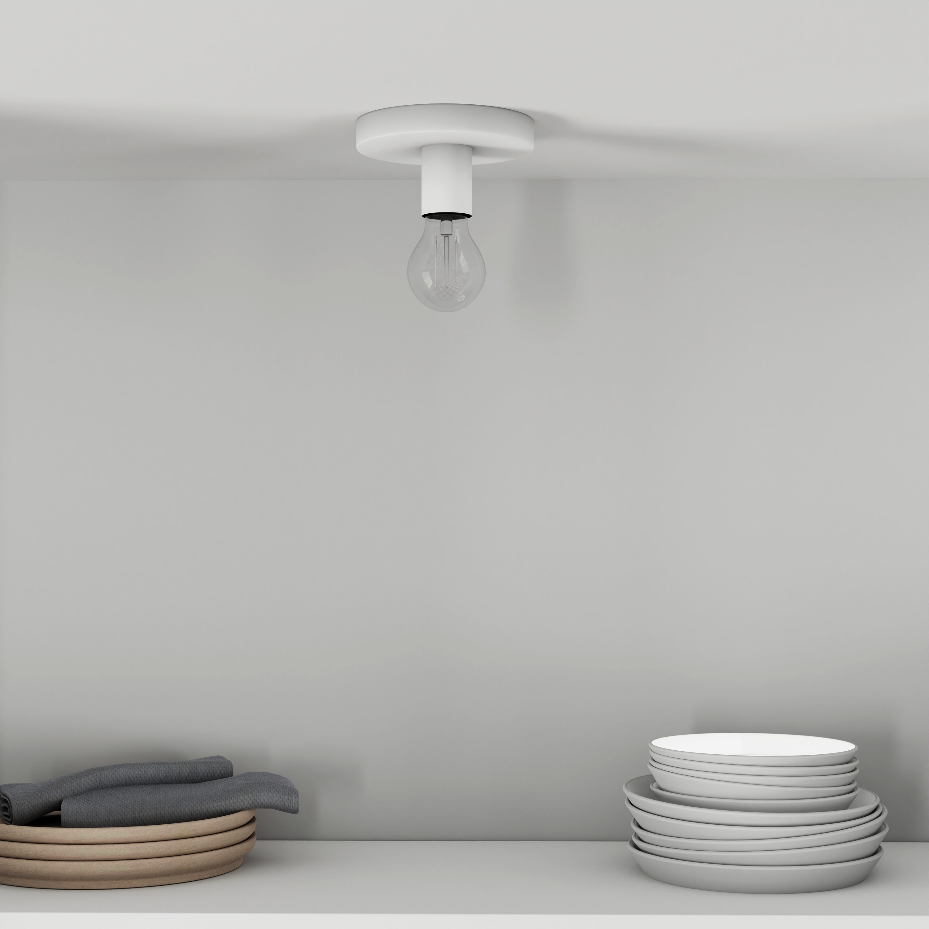 Project Source CLS101WW 1 -Light 6-in White Flush Mount Light