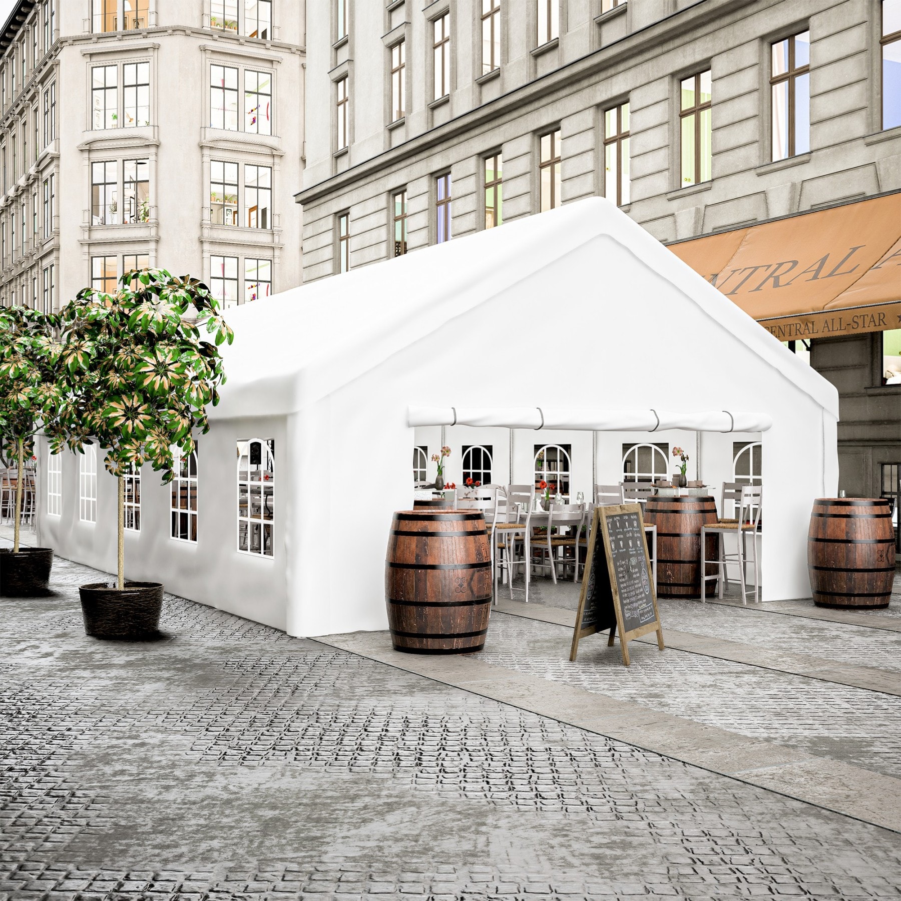 ToolCat BZ2-74-PW 32-ft x 20-ft White Gazebo with Soft Top Roof