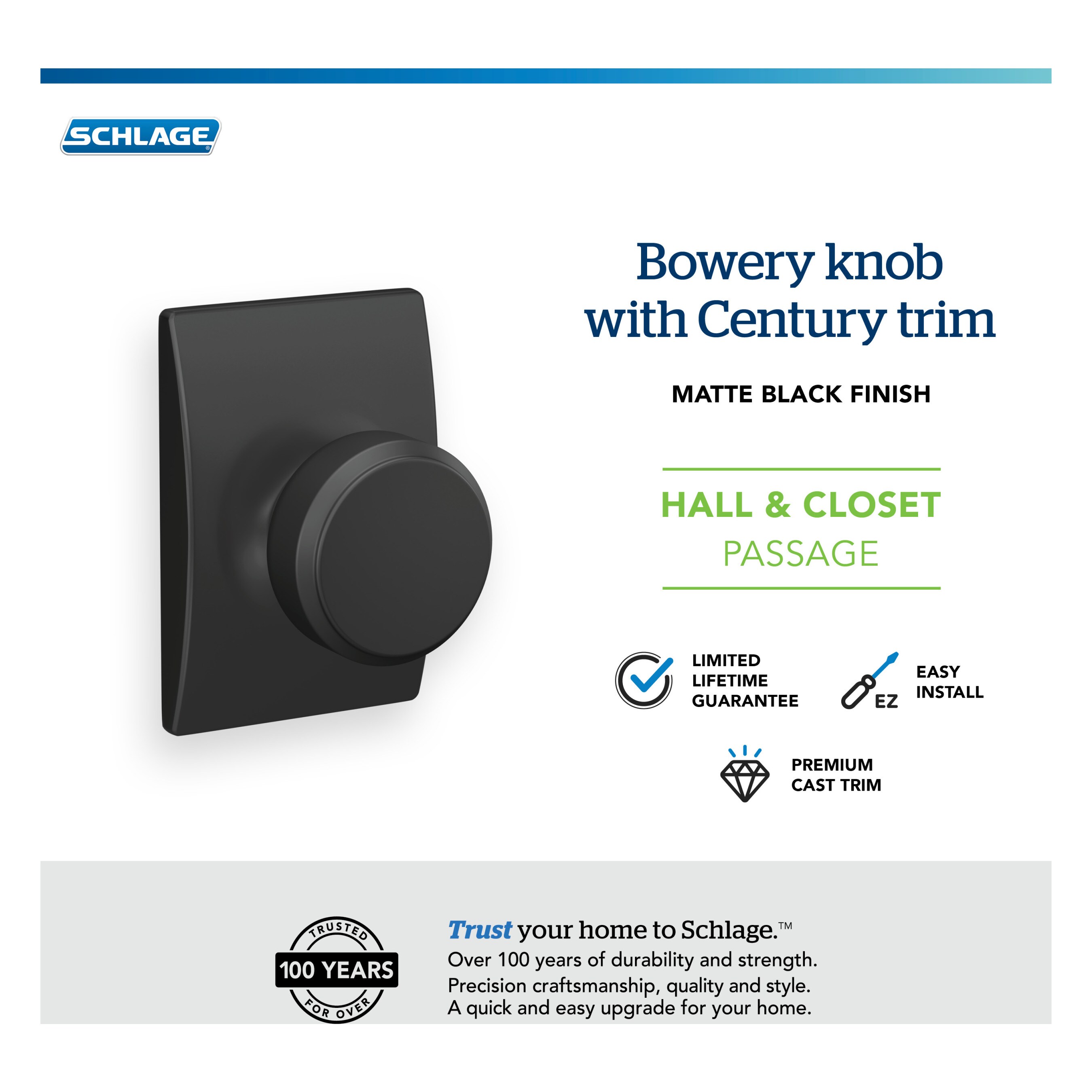 Schlage F10 BWE 622 CEN Door-Knobs - View #5