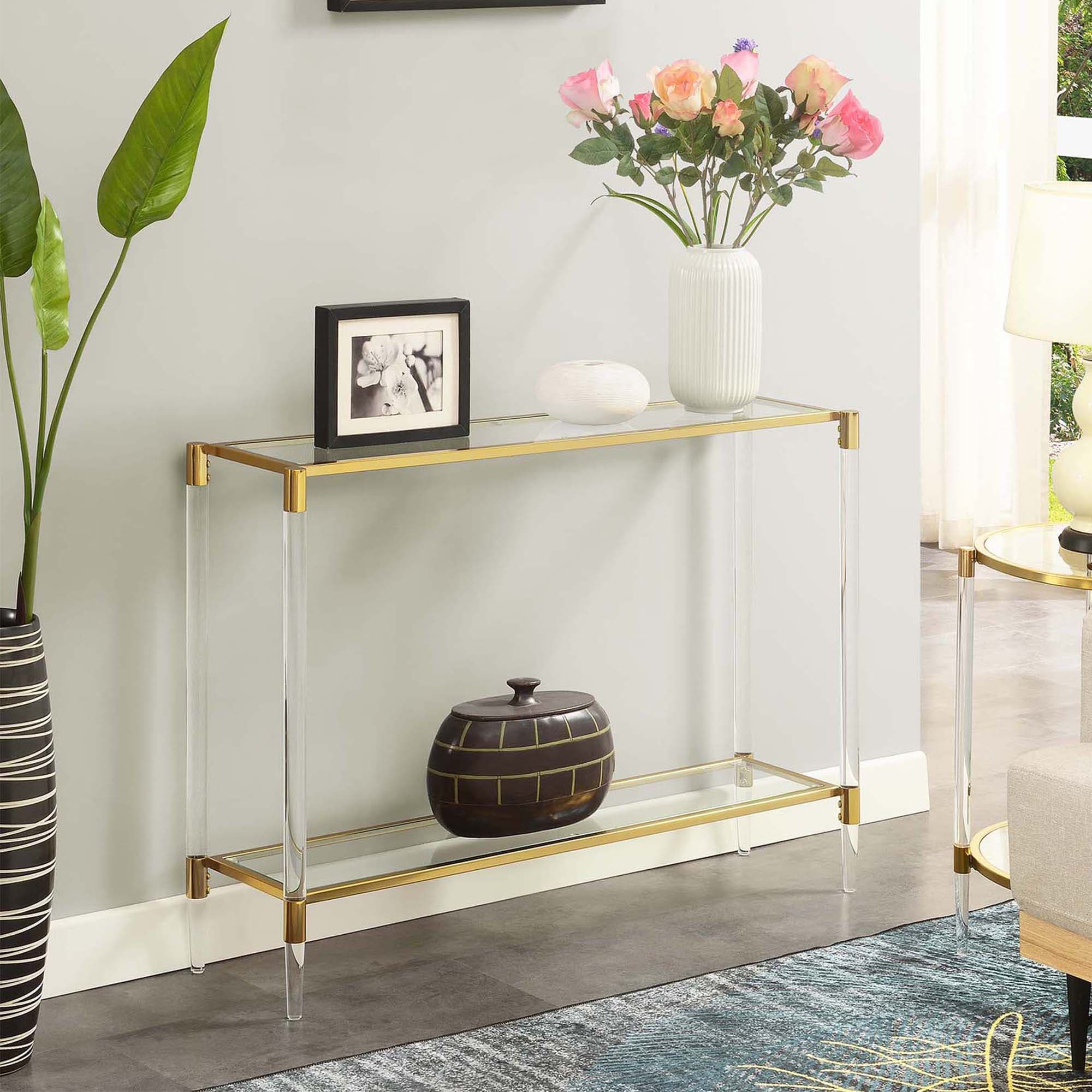 Convenience Concepts S14-139 Royal Crest Glam Glass Console table