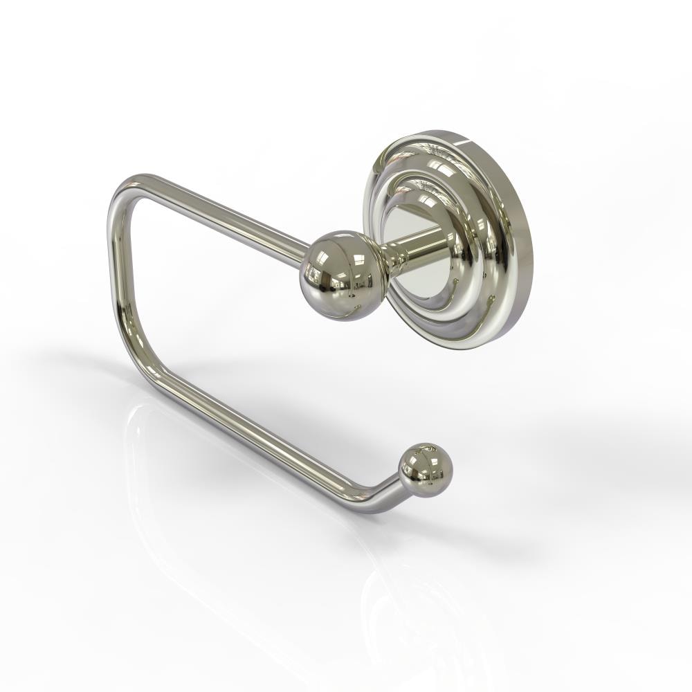 Allied Brass QN-24E-PNI Que New Polished nickel Wall mount Single post Toilet Paper Holder 1 -Rolls with Storage
