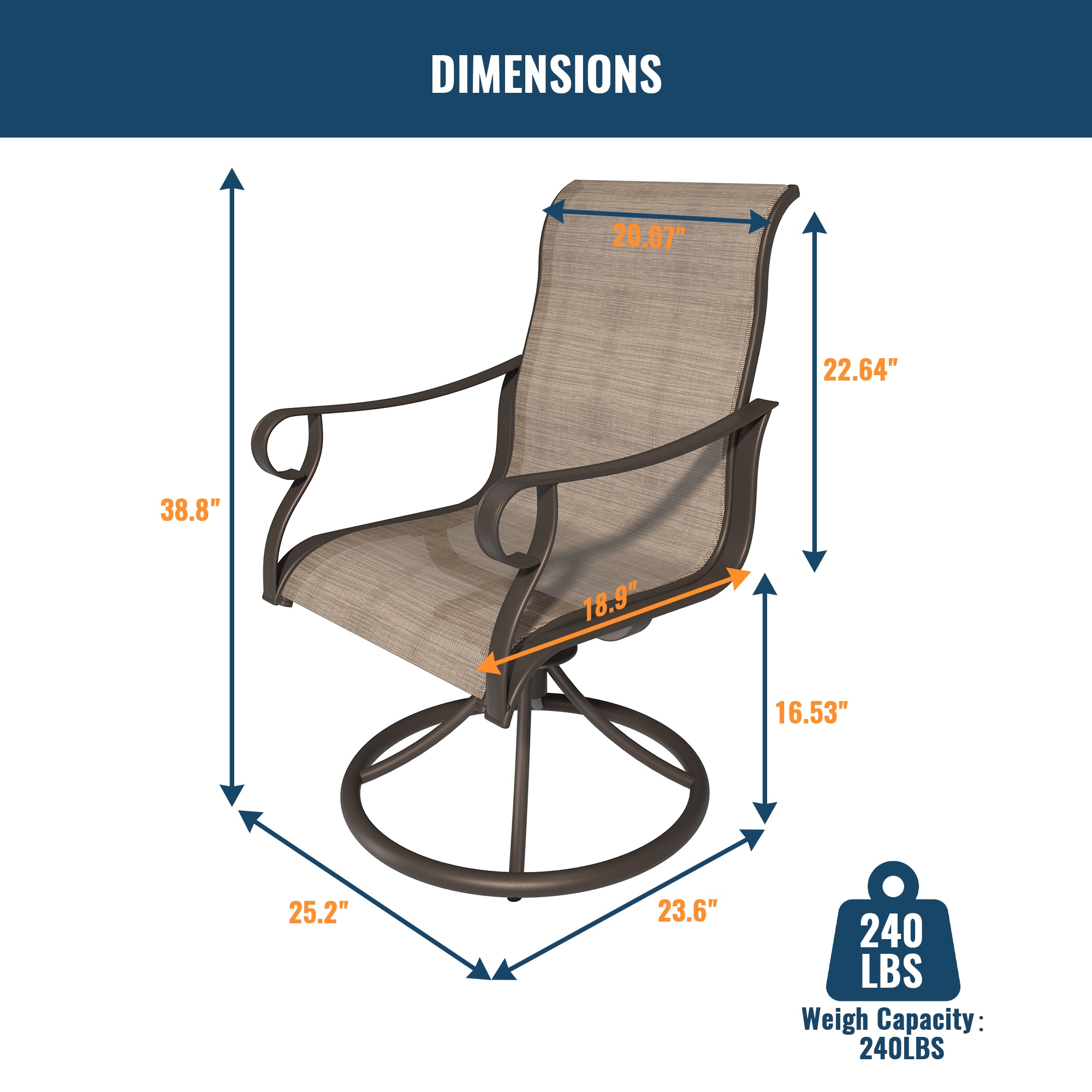 Clihome CL-SLZYC01-BR Patio-Chairs - View #4