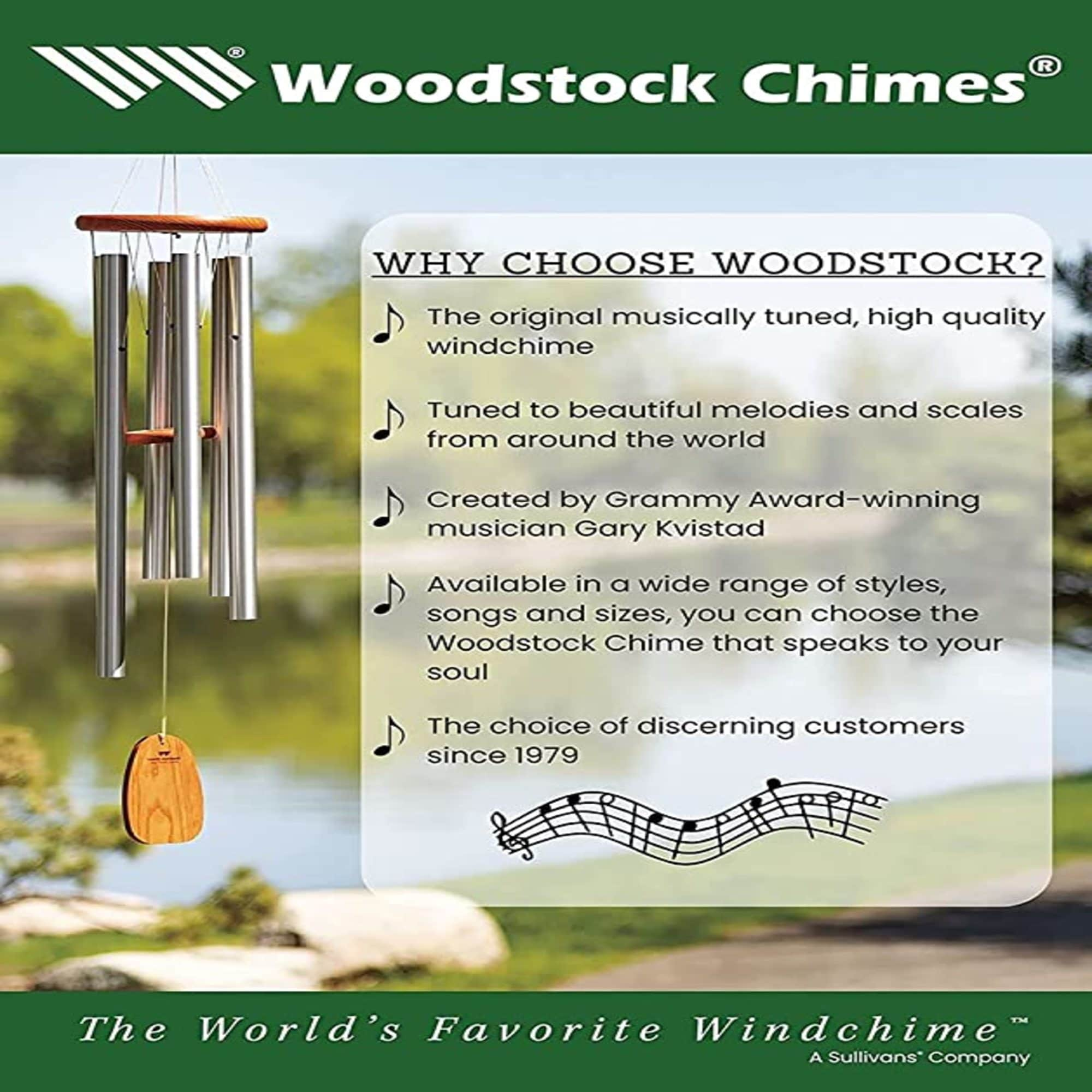 Woodstock Chimes 1.2-in Silver Wind Chime in the Wind Chimes department ...