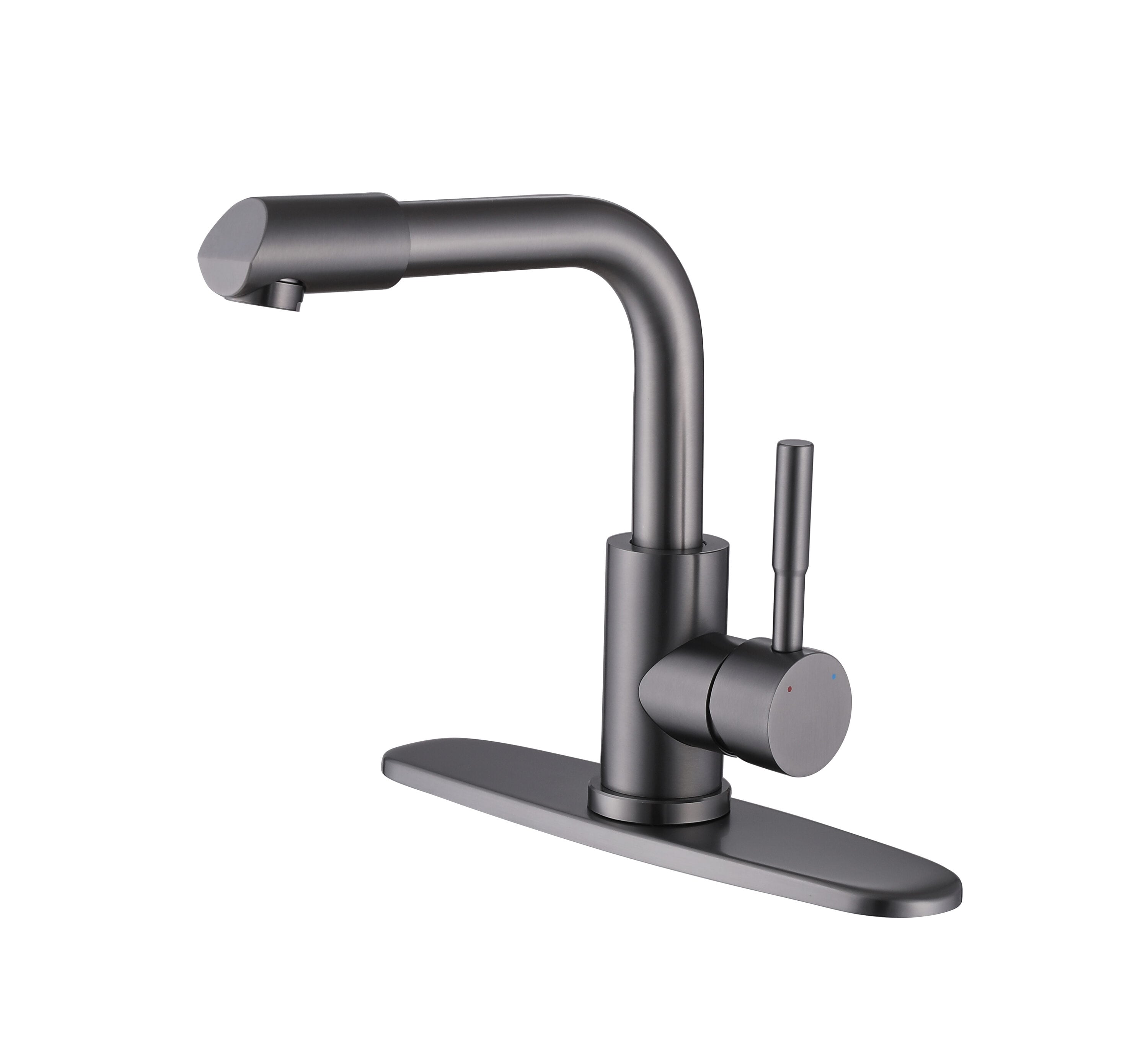 Royal Guard LBSFJK0360 Gray Single hole 1-handle WaterSense High-arc Commercial/Residential Handle Bathroom Sink Faucet with Deck Plate