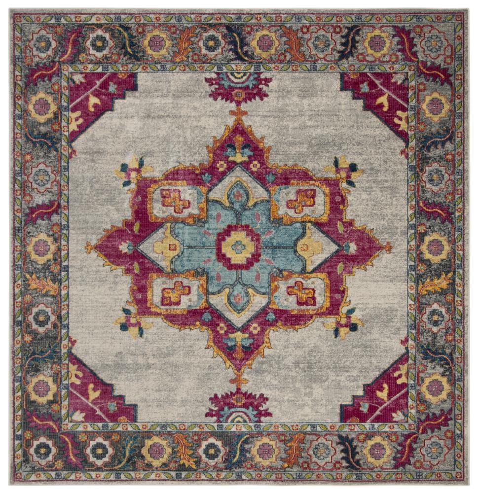 Safavieh Merlot Peri 2 x 6 Cream/Multi Indoor Floral/Botanical Oriental Runner