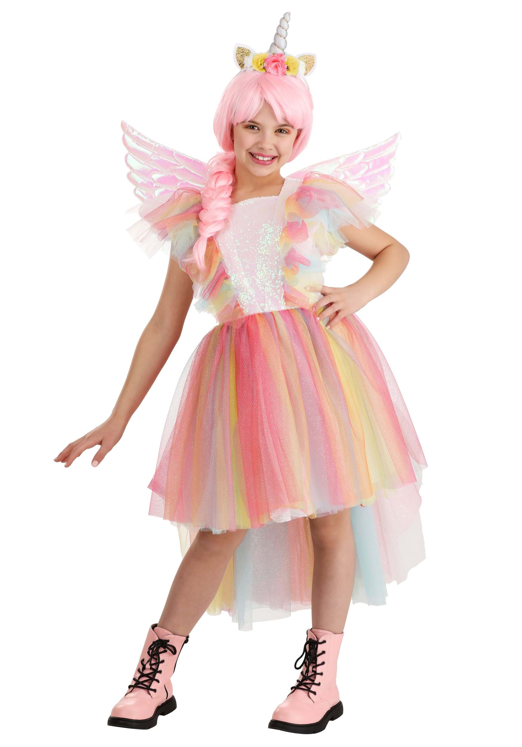 HalloweenCostumes.com FUN3949CH-XL FUN Costumes Deluxe Winged Unicorn Girl's Costume X-Large