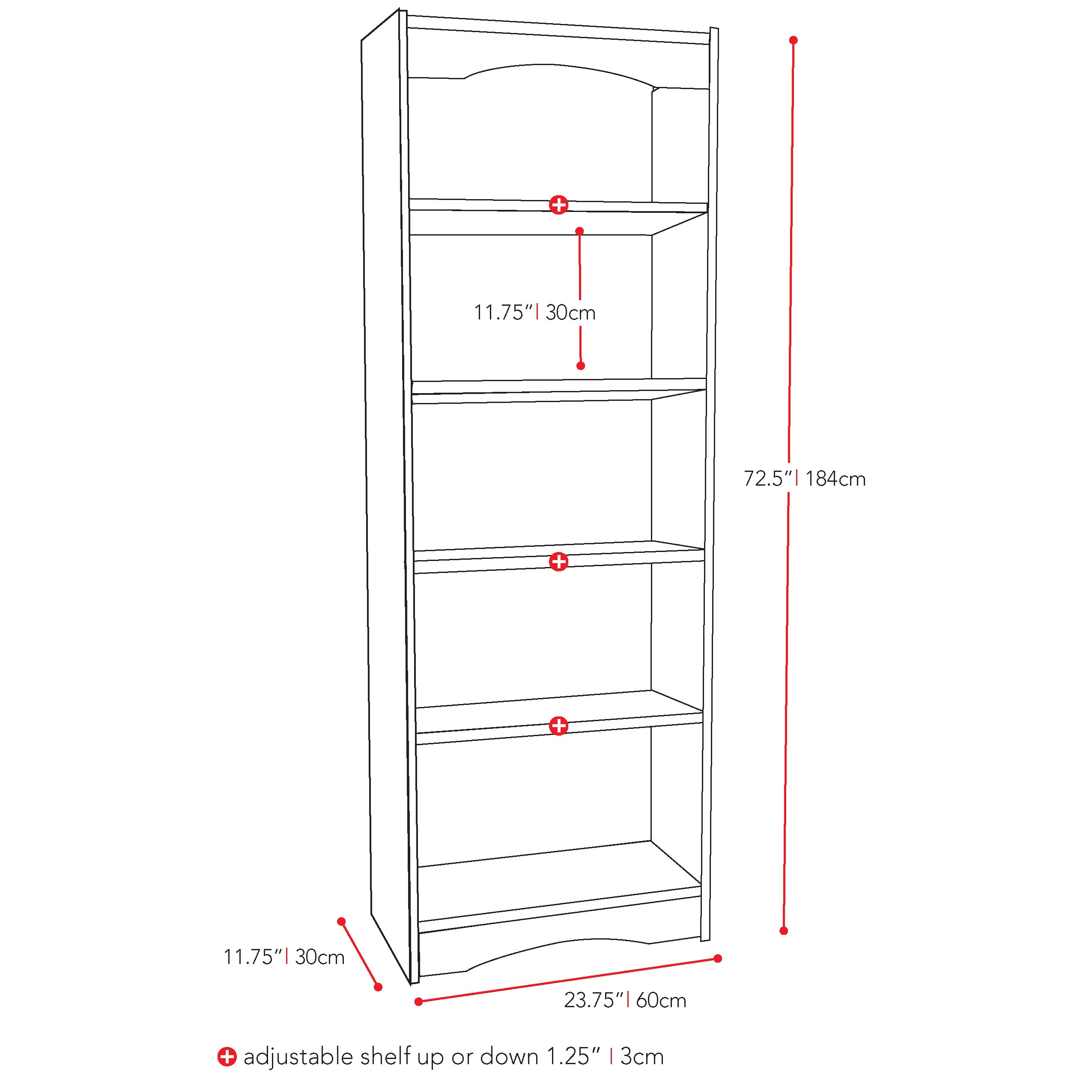 60 Hawthorn Tall Bookcase Black - Corliving