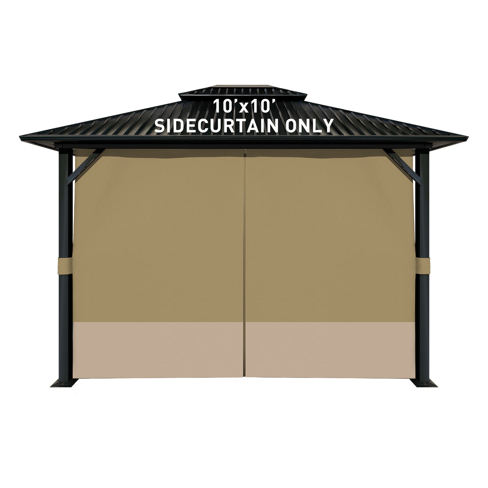 Aoodor 10-ft x 10-ft Gazebo Universal Curtain Khaki and Sand Yellow Gazebo curtains #A029-MKISD