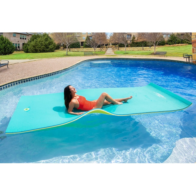 Immersa Light Blue and Yellow Inflatable Slide in the Pool Toys & Floats  department at