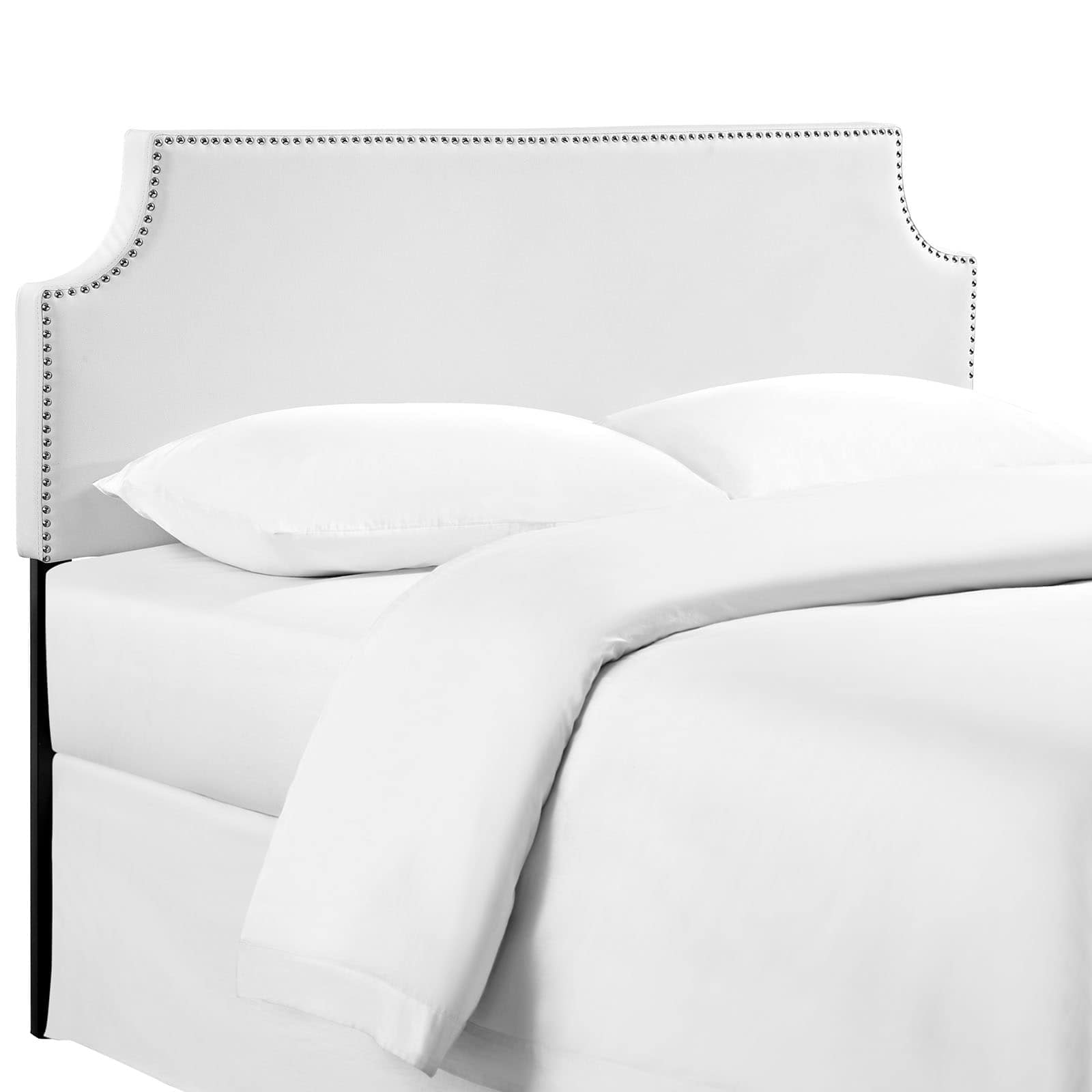  Laura Upholstered Vinyl Full Headboard in White