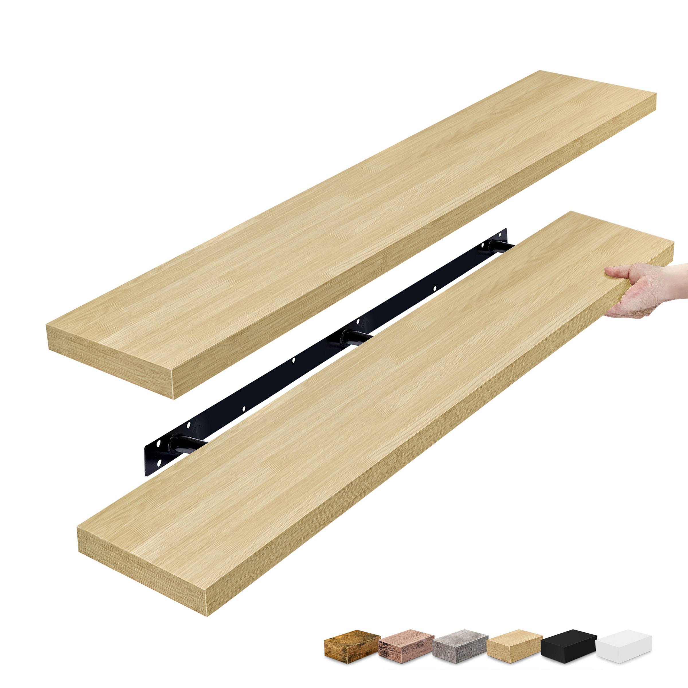 SORBUS  2 Pack 55 Inch Wall Mounted Floating Shelves for Bathroom Wall Decor for Bedroom Kitchen Living Room Book Storage