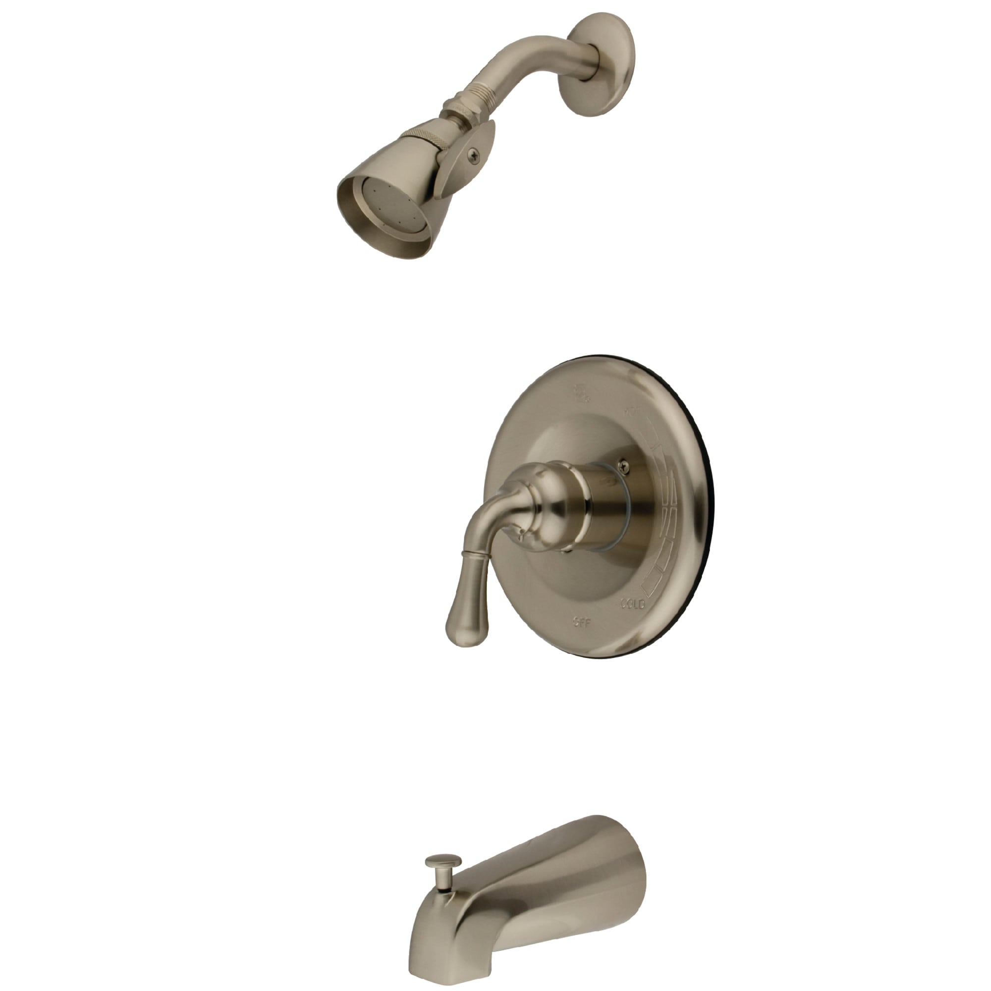 Elements of Design EB1638 Magellan Satin nickel 1-handle Single function 3.75-Inches Round Bathtub and shower Faucet with Valve
