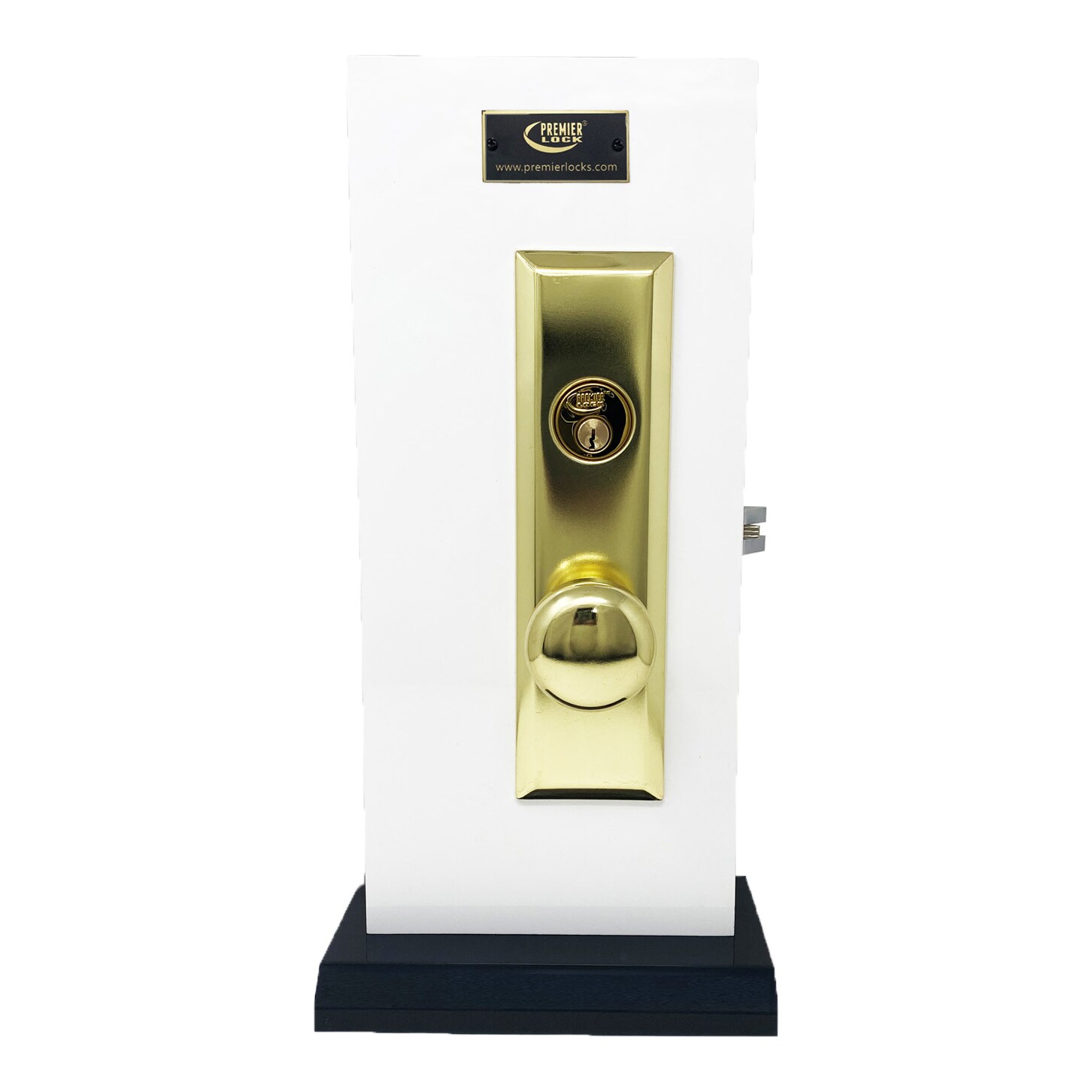 Premier Lock Polished Brass Universal Interior Hall/Closet Keyed Entry Door  Handle