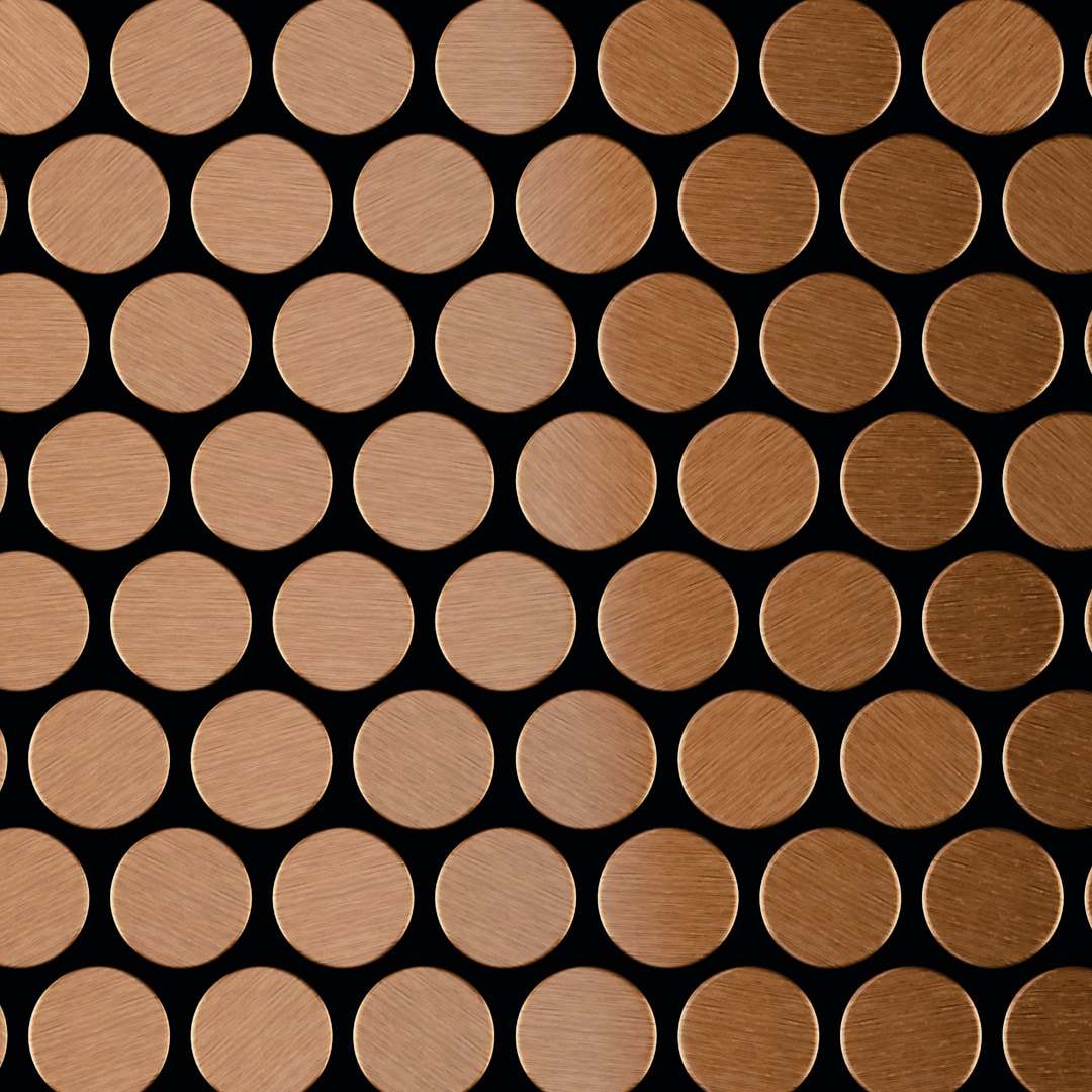 SpeedTiles SAM-ID000PDC569 Sample- Penny Dark Copper 4-in x 4-in Brushed Metal Patterned Wall Tile
