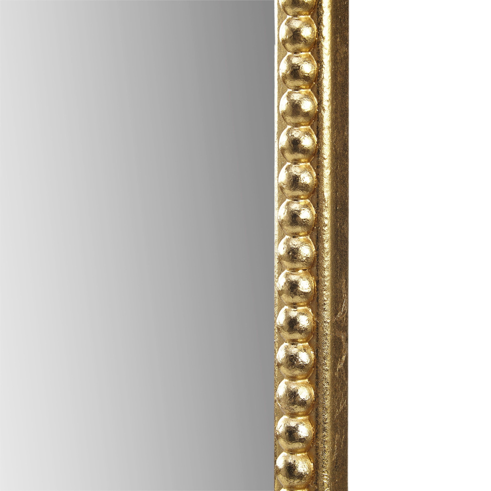 Gold Arched Wall Mirror with Beaded Details and MDF Frame