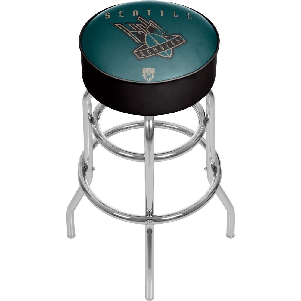 Trademark Gameroom VAF1000-SB Bar Stools Chrome Bar height Upholstered Swivel Metal Backless Bar Stool